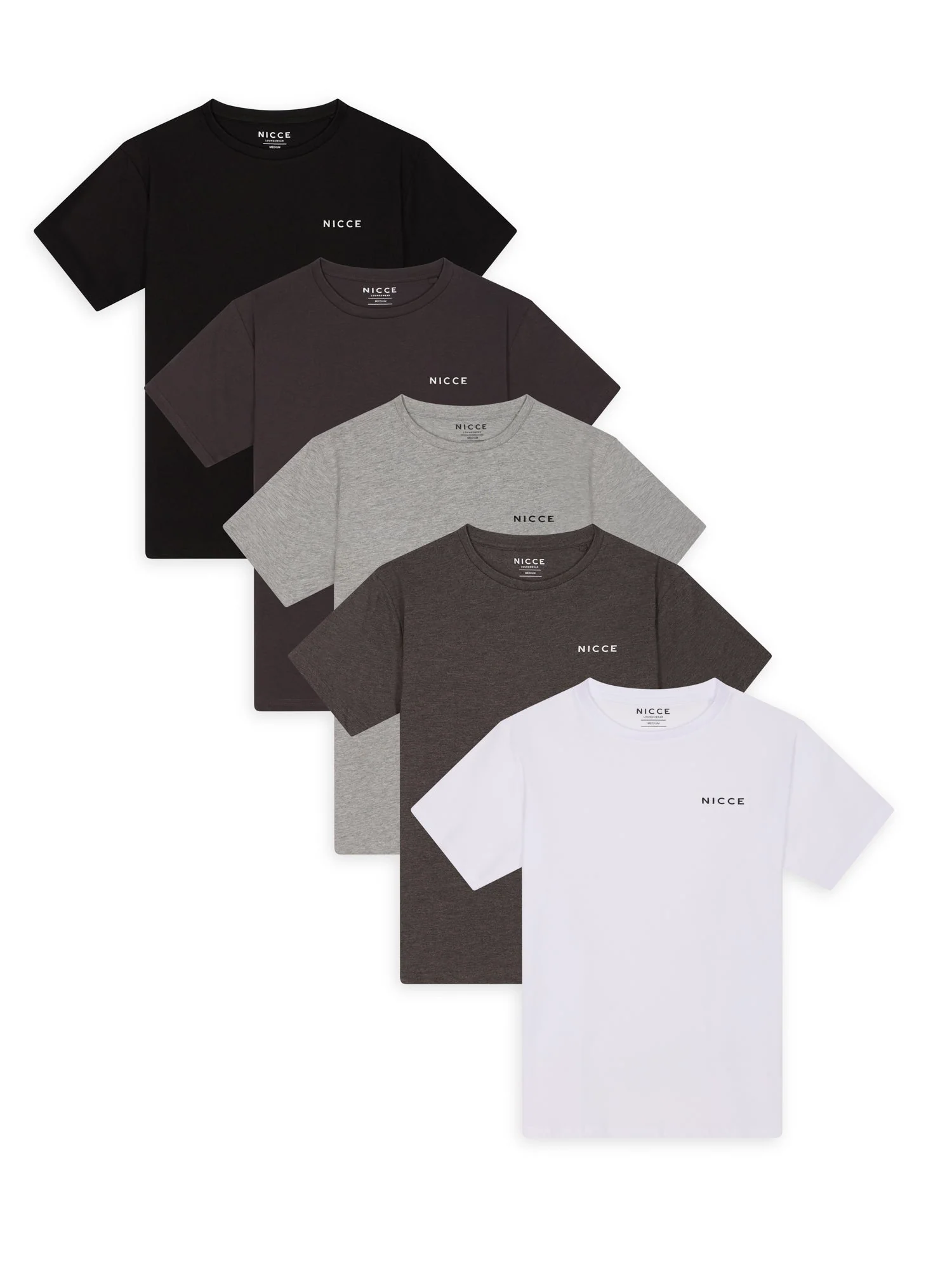 NICCE Mens 5 Pack Spacey Loungewear T-Shirts | Multi - Image 8