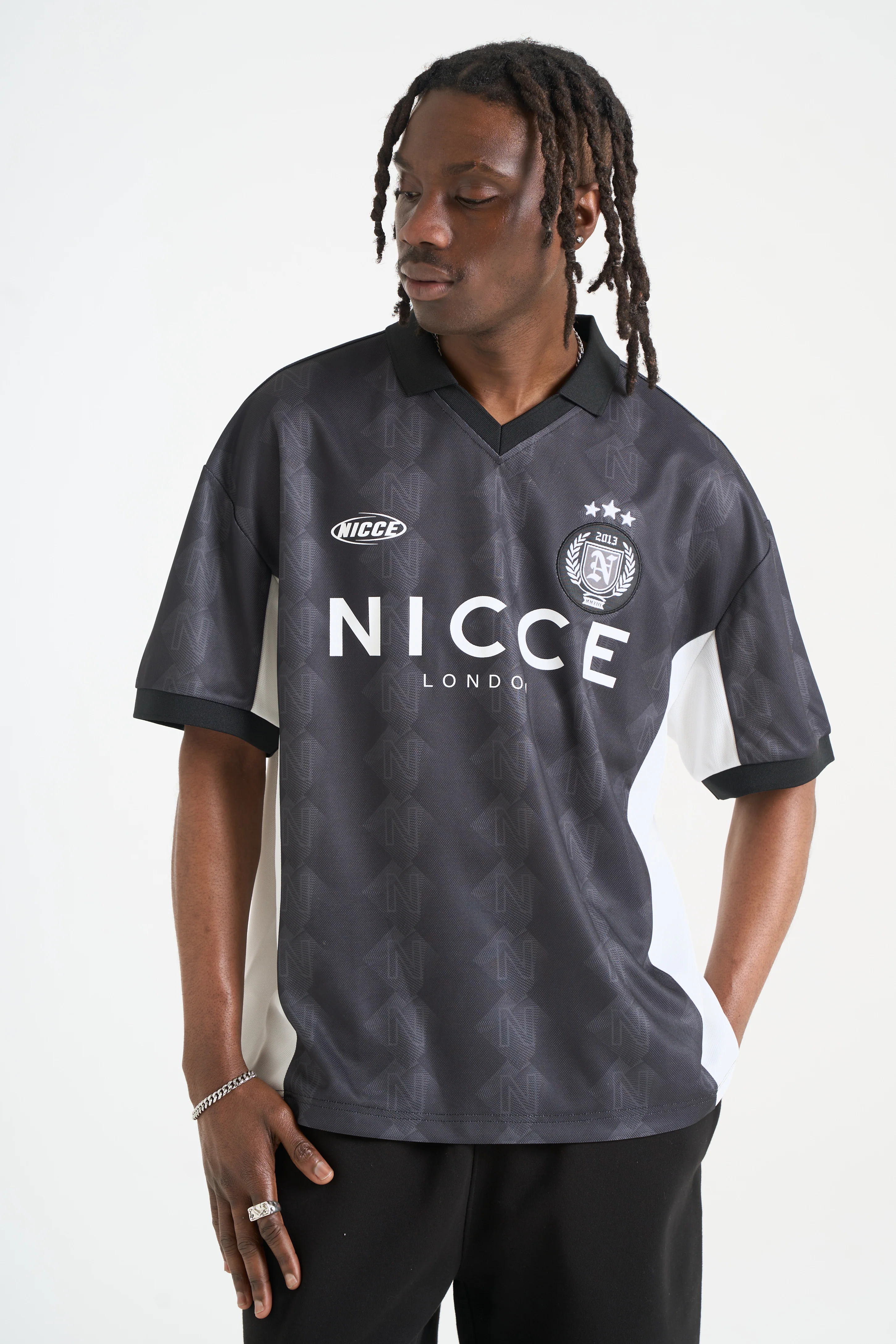 NICCE Mens Billete Football Shirt | Black - Image 13