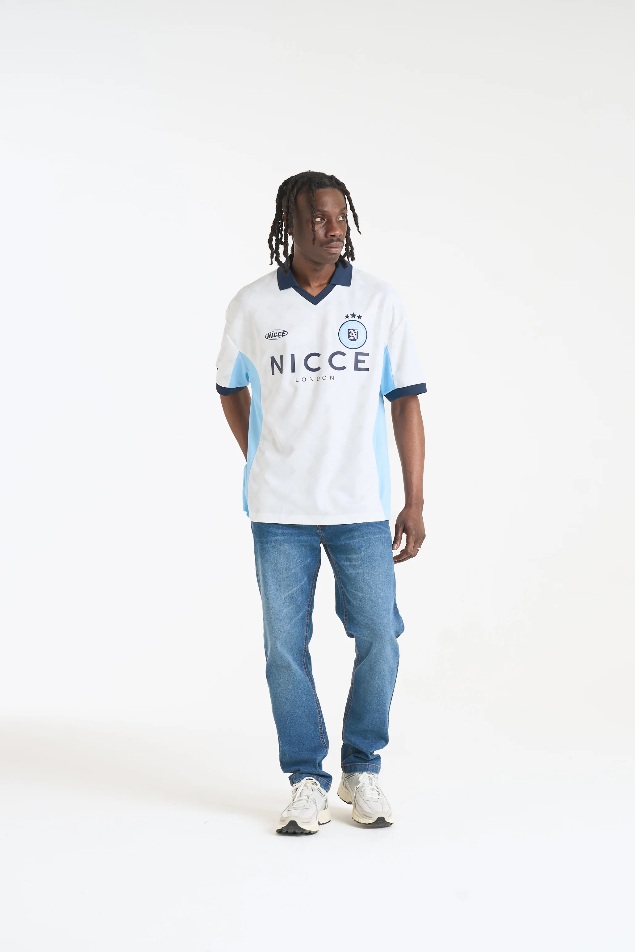 NICCE Mens Billete Football Shirt | White - Image 3