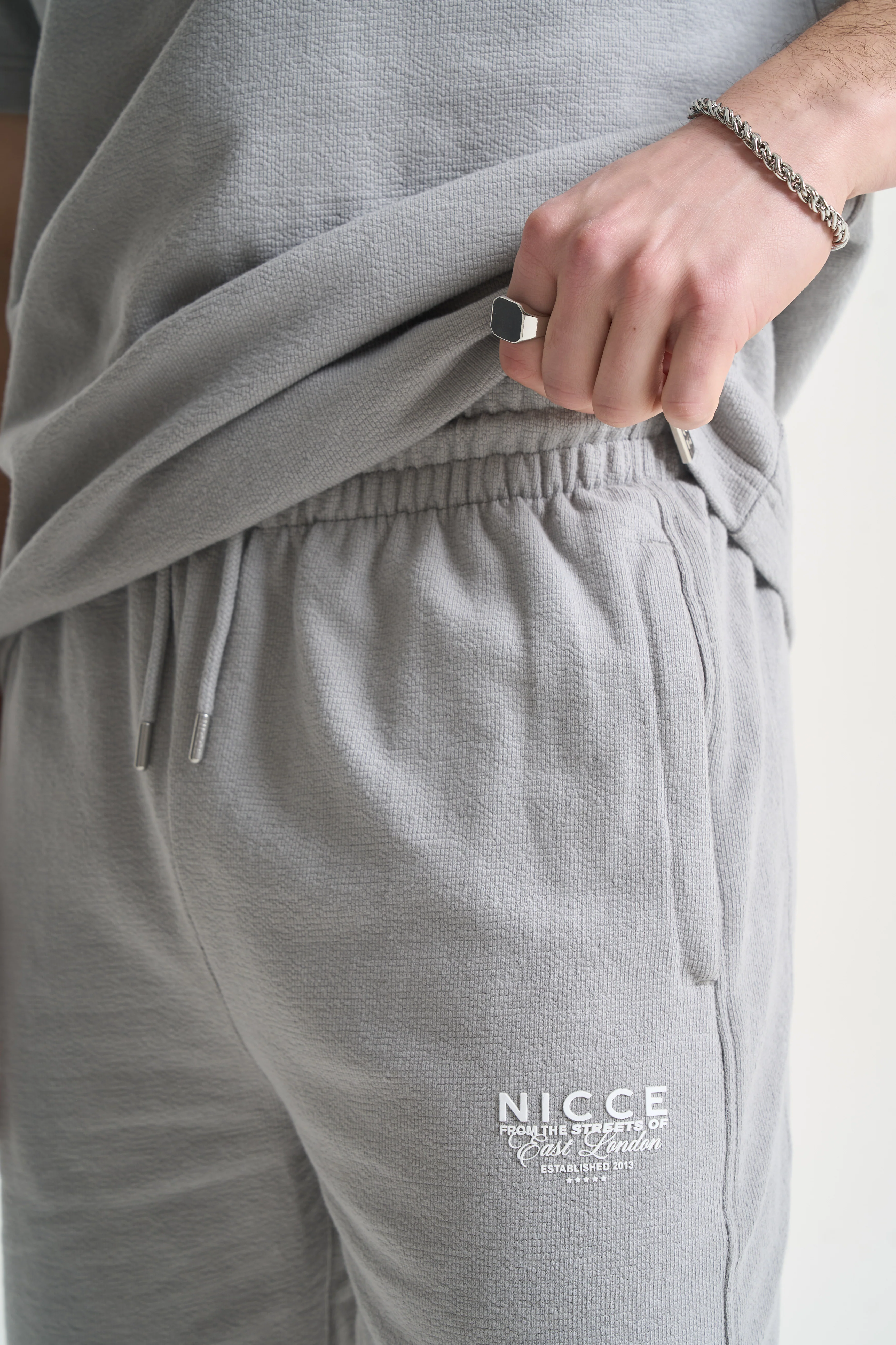 NICCE Mens Cera T-Shirt & Shorts Set | Circular Grey - Image 11
