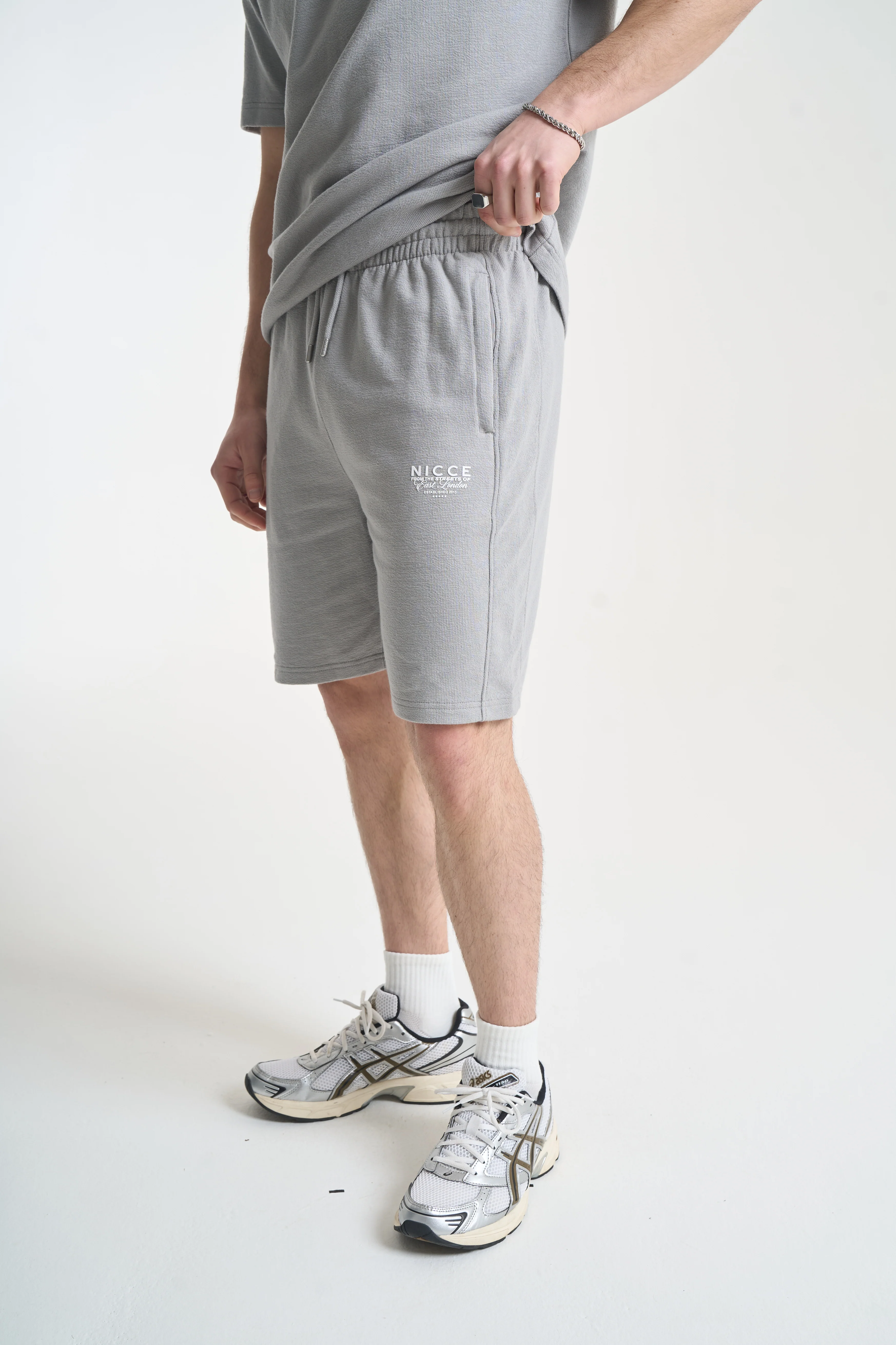 NICCE Mens Cera T-Shirt & Shorts Set | Circular Grey - Image 12