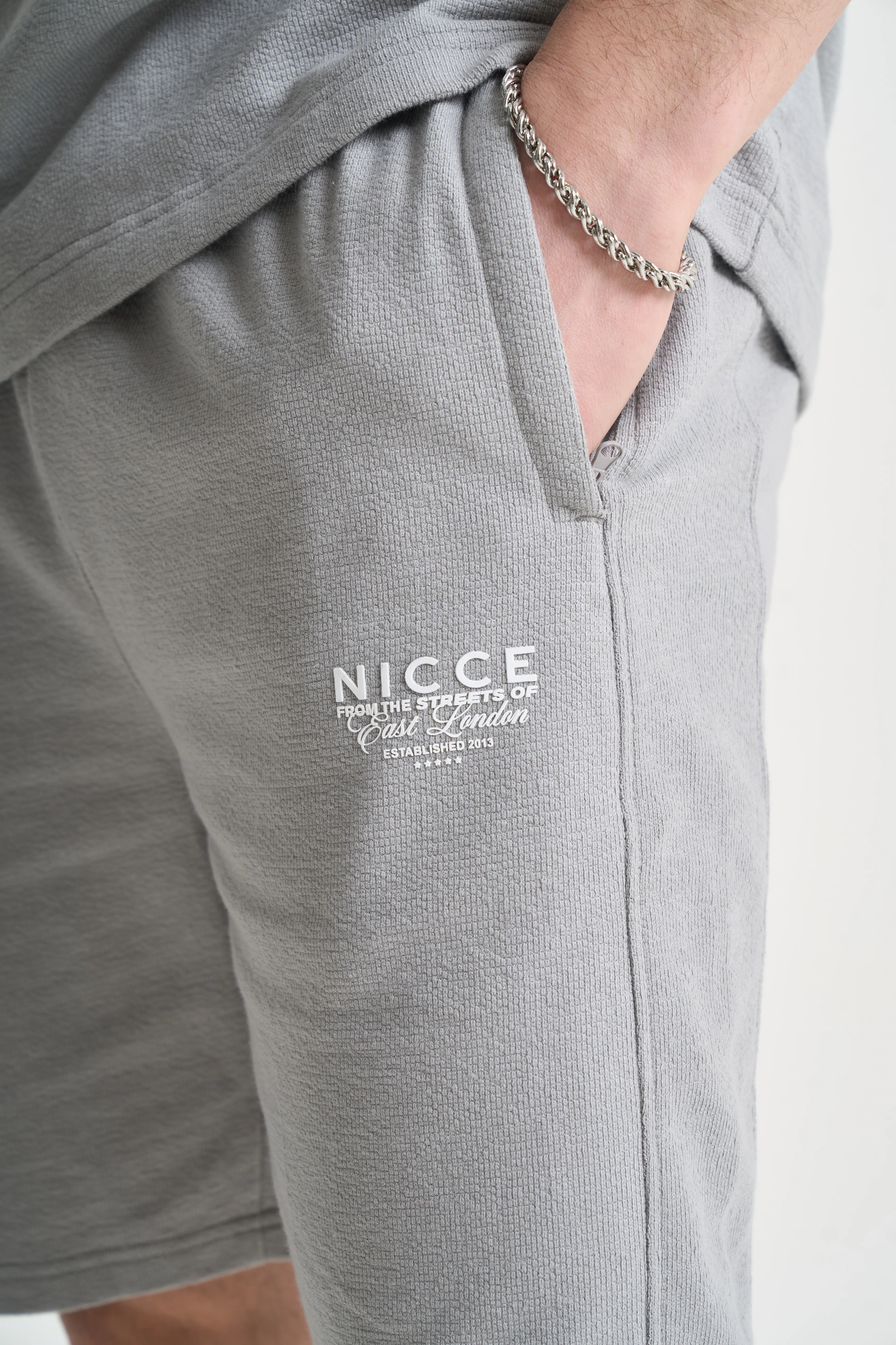 NICCE Mens Cera T-Shirt & Shorts Set | Circular Grey - Image 13
