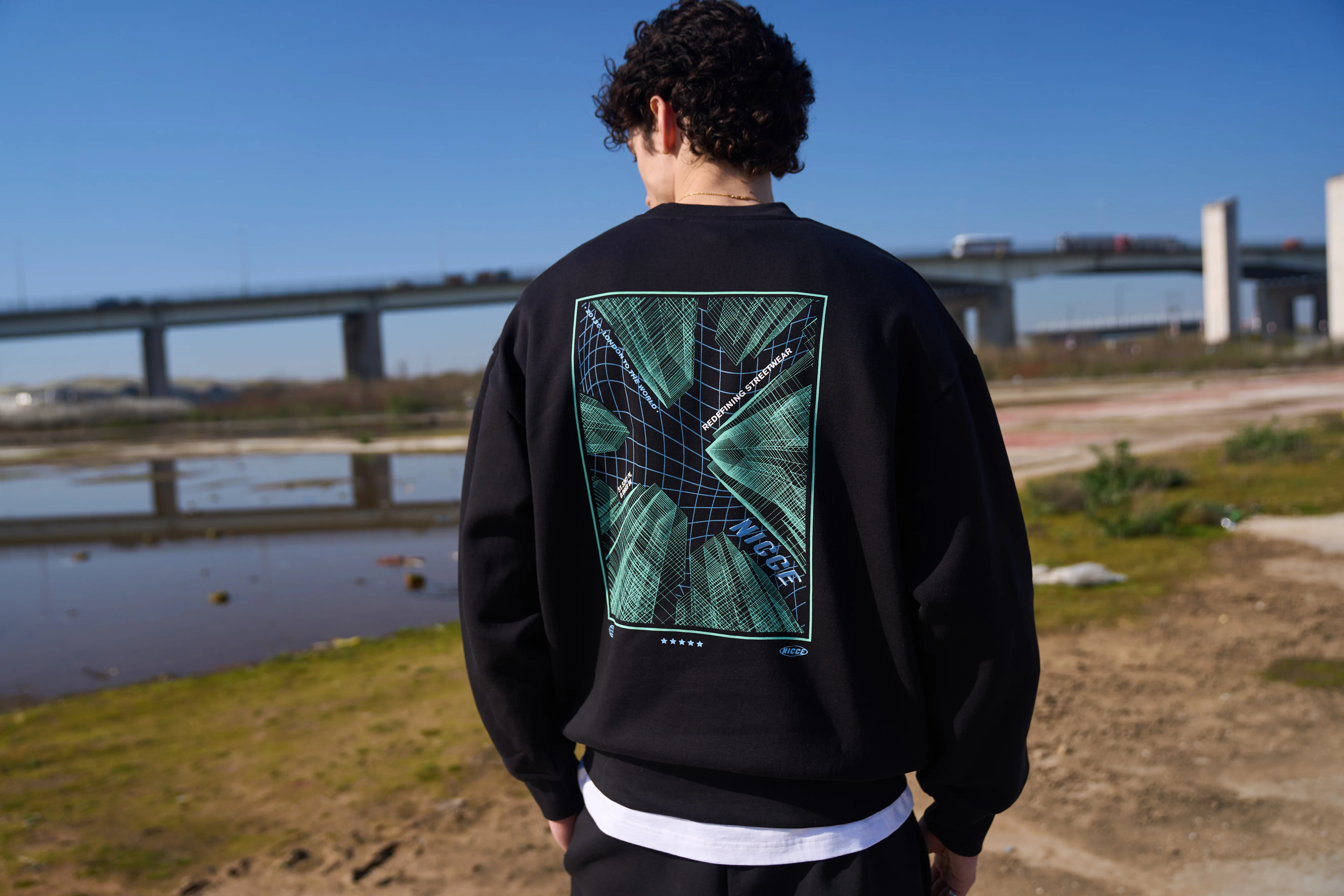 NICCE Mens Comet Sweatshirt | Black - Image 3