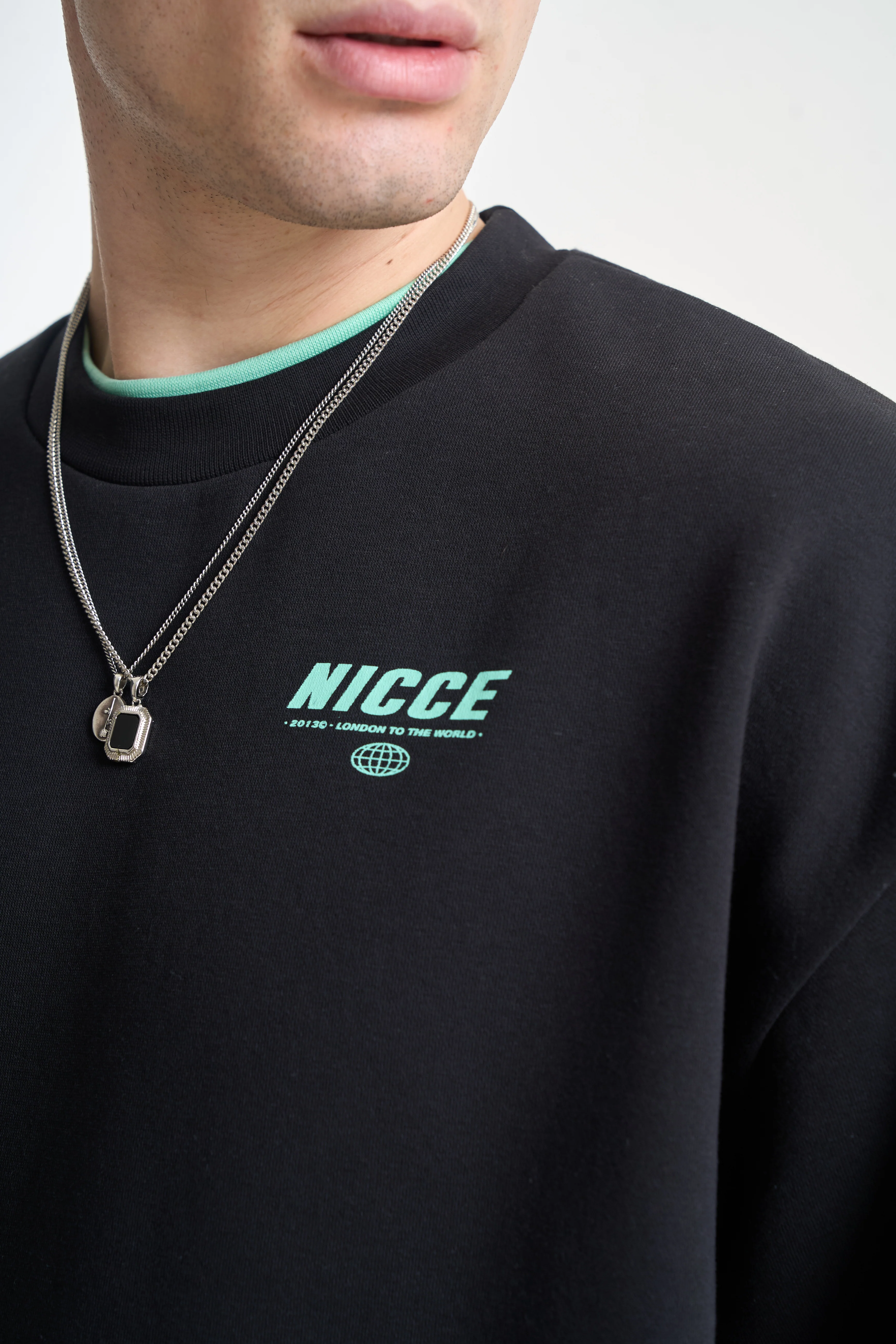 NICCE Mens Comet Sweatshirt & Joggers Set | Black - Image 10