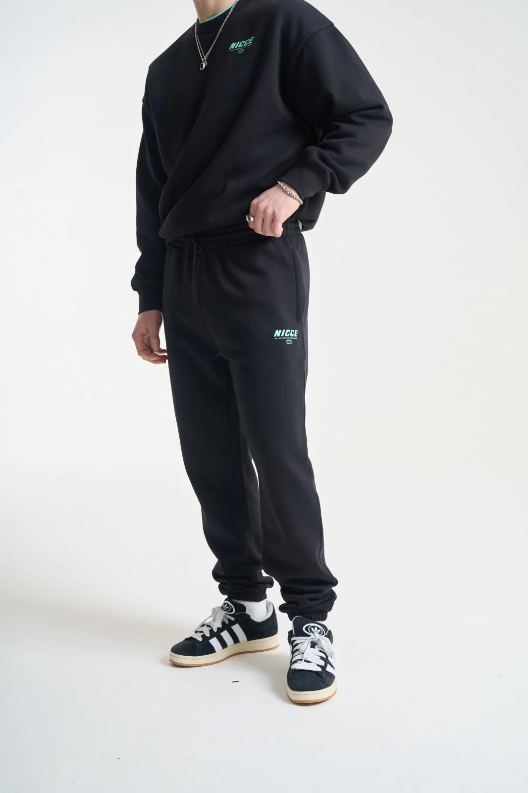 NICCE Mens Comet Sweatshirt & Joggers Set | Black - Image 16