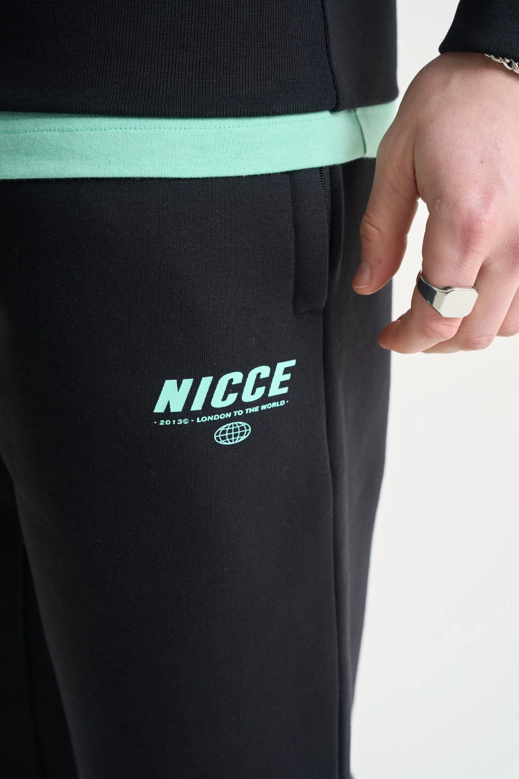NICCE Mens Comet Sweatshirt & Joggers Set | Black - Image 17