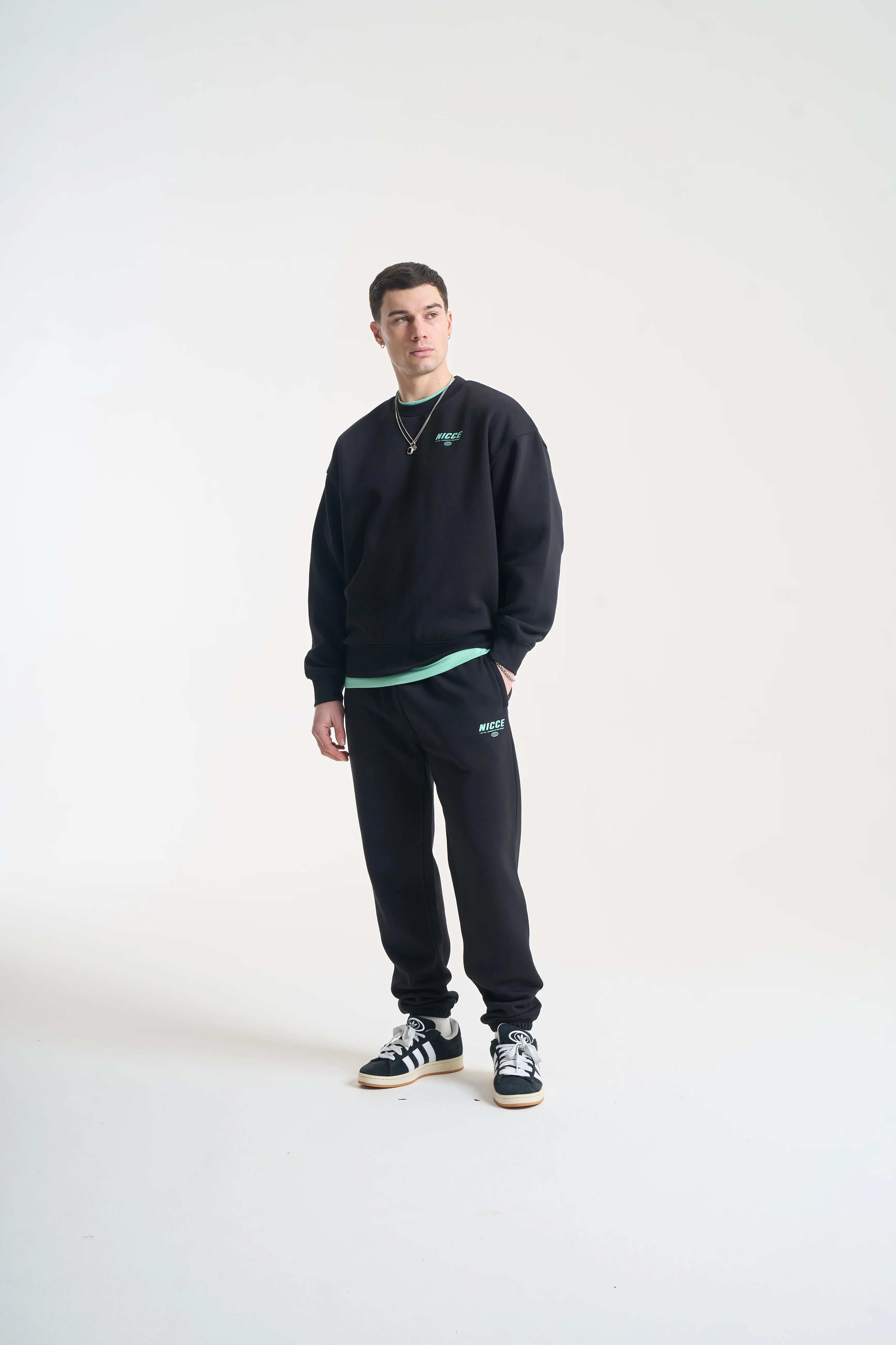 NICCE Mens Comet Sweatshirt & Joggers Set | Black - Image 5