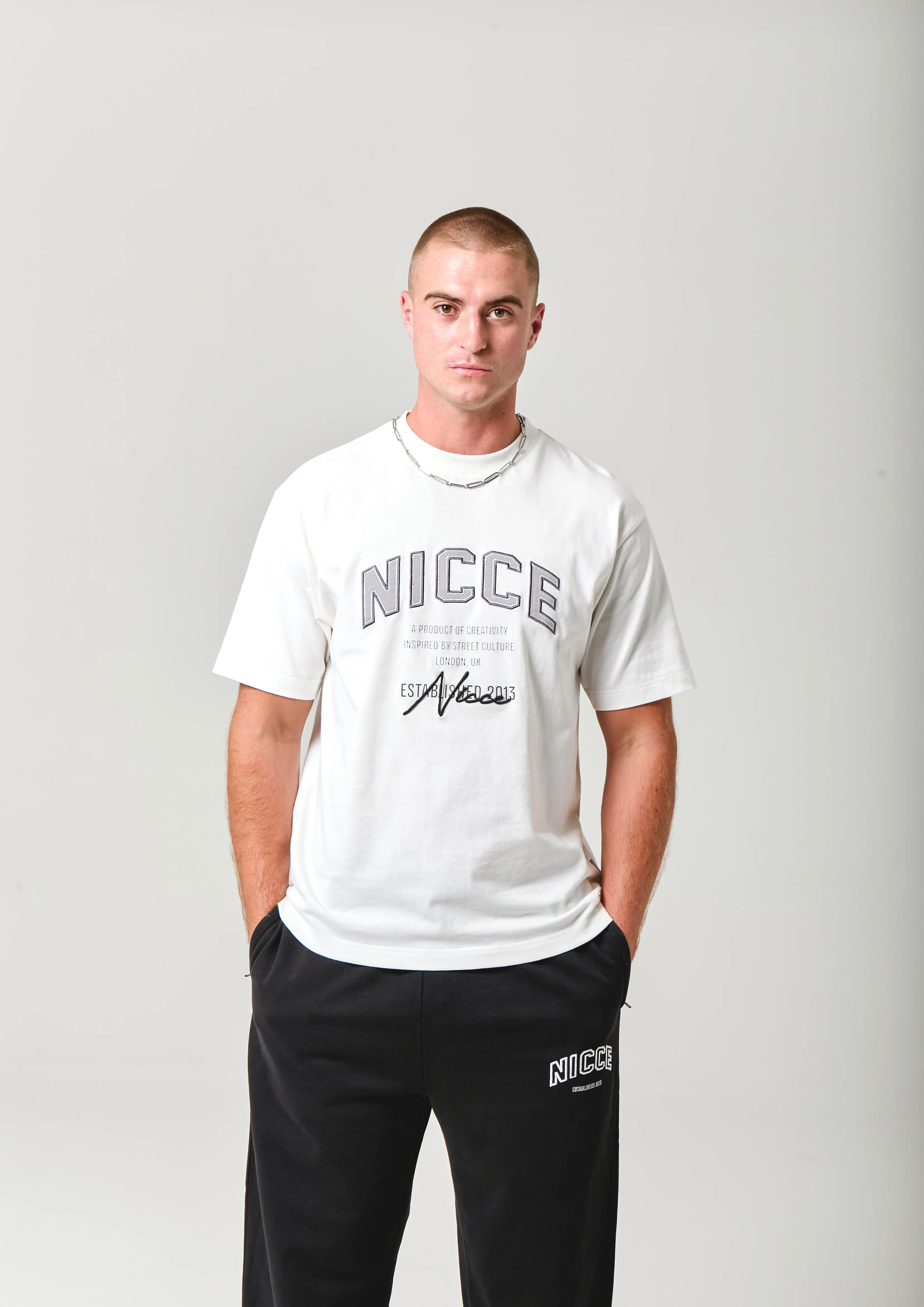 NICCE Mens Elevate Oversized T-Shirt | Off White