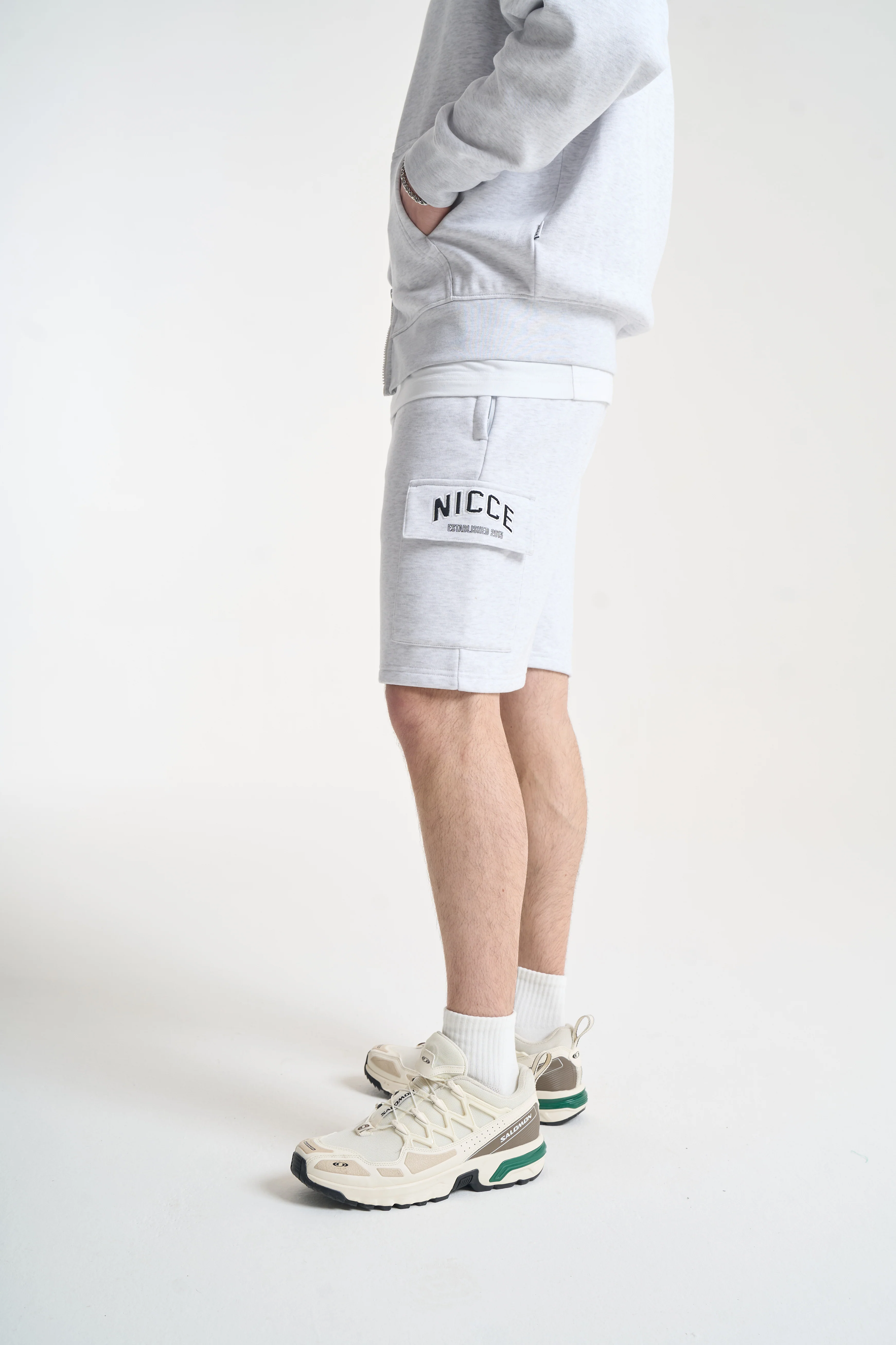 NICCE Mens Elevate Shorts | Grey Marl - Image 3