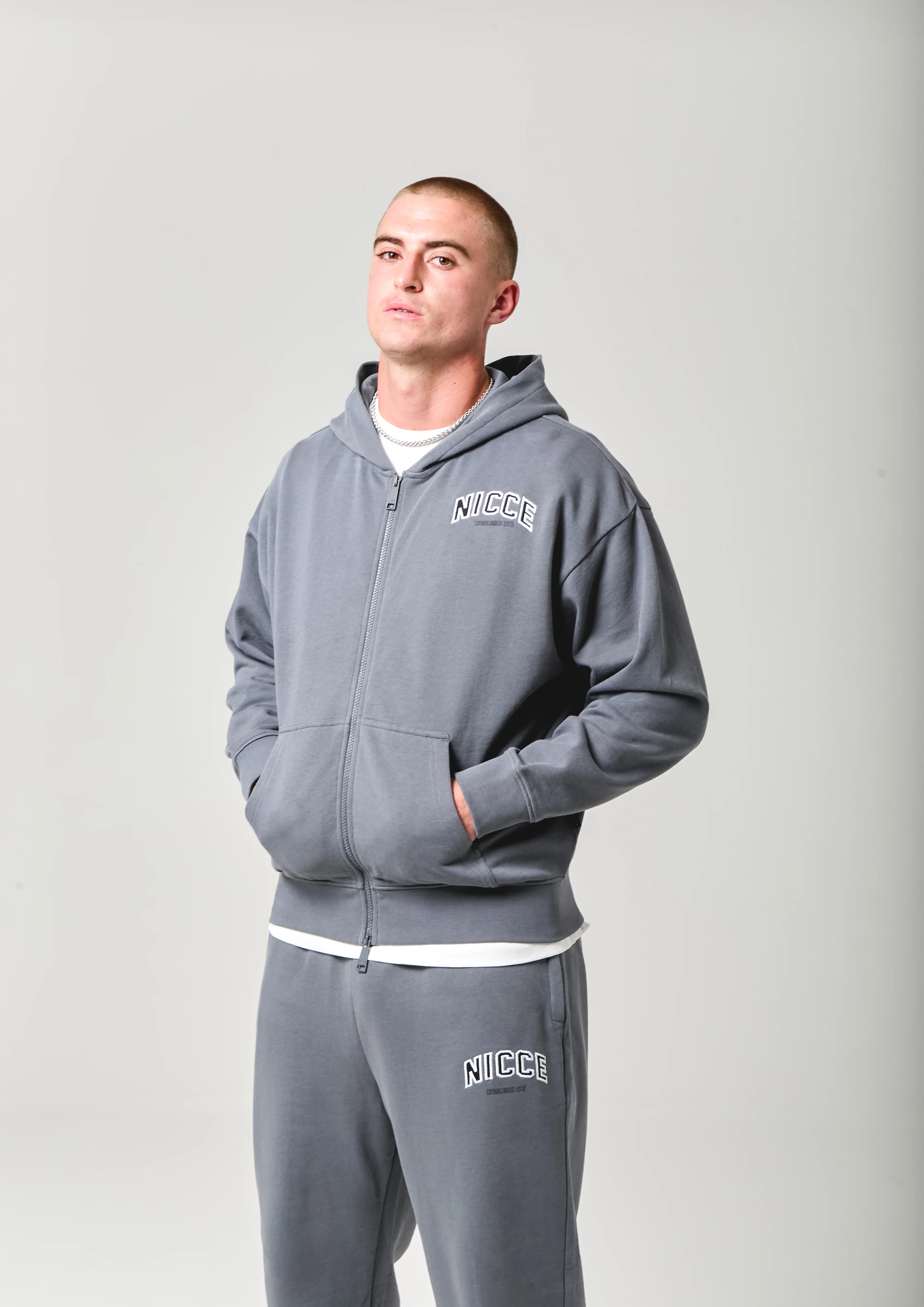 NICCE Mens Elevate Zip Thru Hoodie | Graphite - Image 3