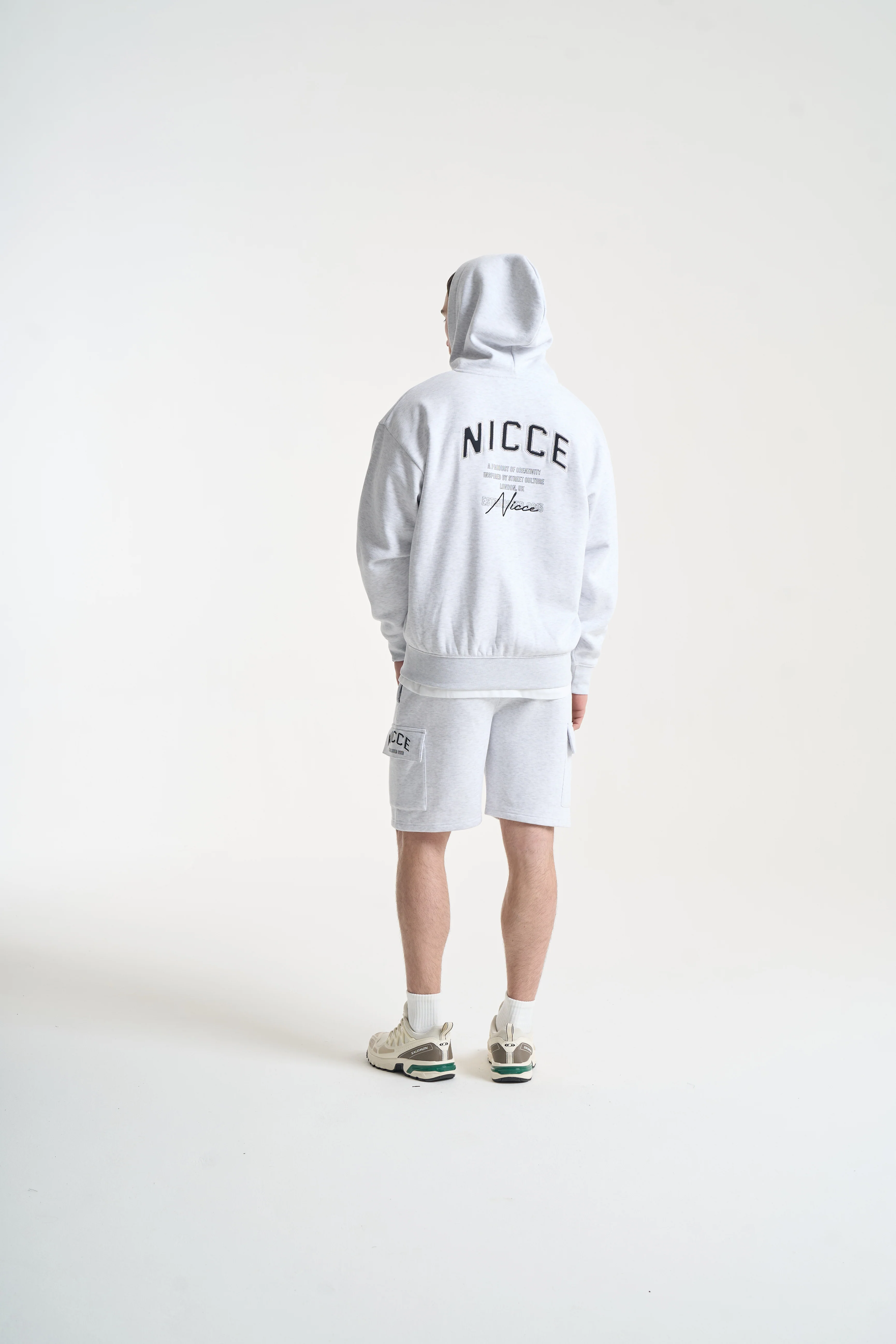 NICCE Mens Elevate Zip Thru Hoodie | Grey Marl - Image 11