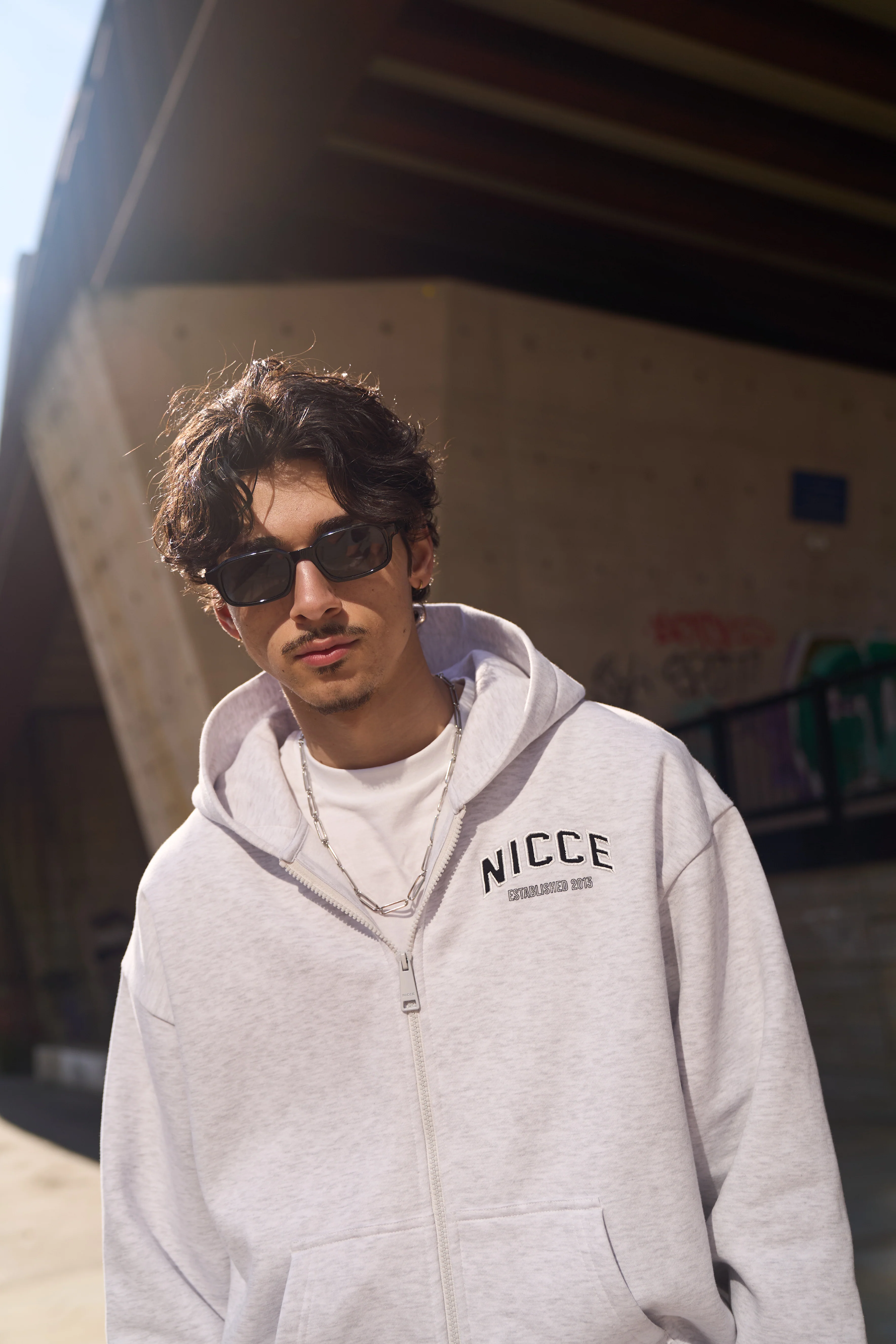 NICCE Mens Elevate Zip Thru Hoodie | Grey Marl - Image 4