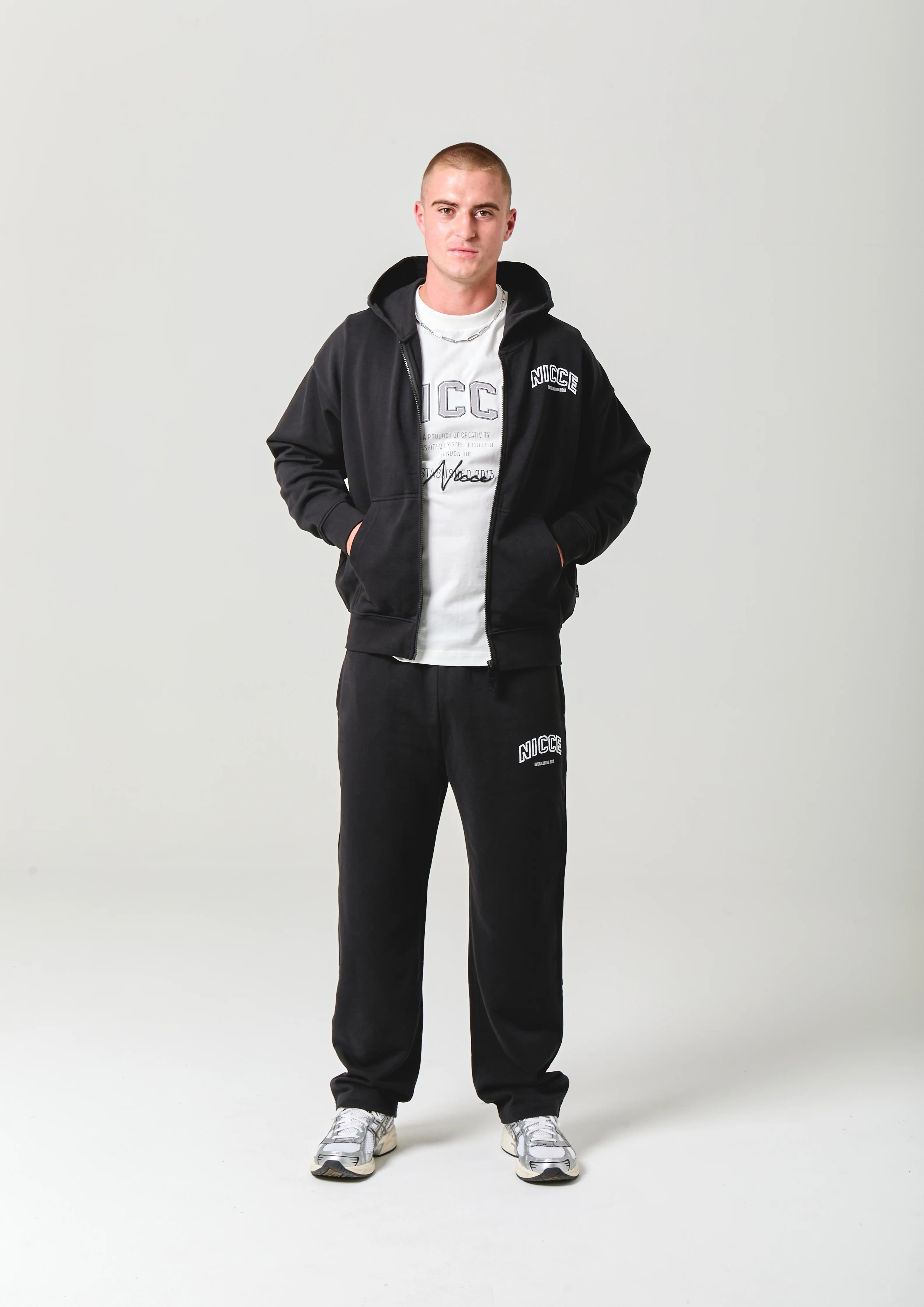 NICCE Mens Elevate Zip Thru Hoodie | Black - Image 3
