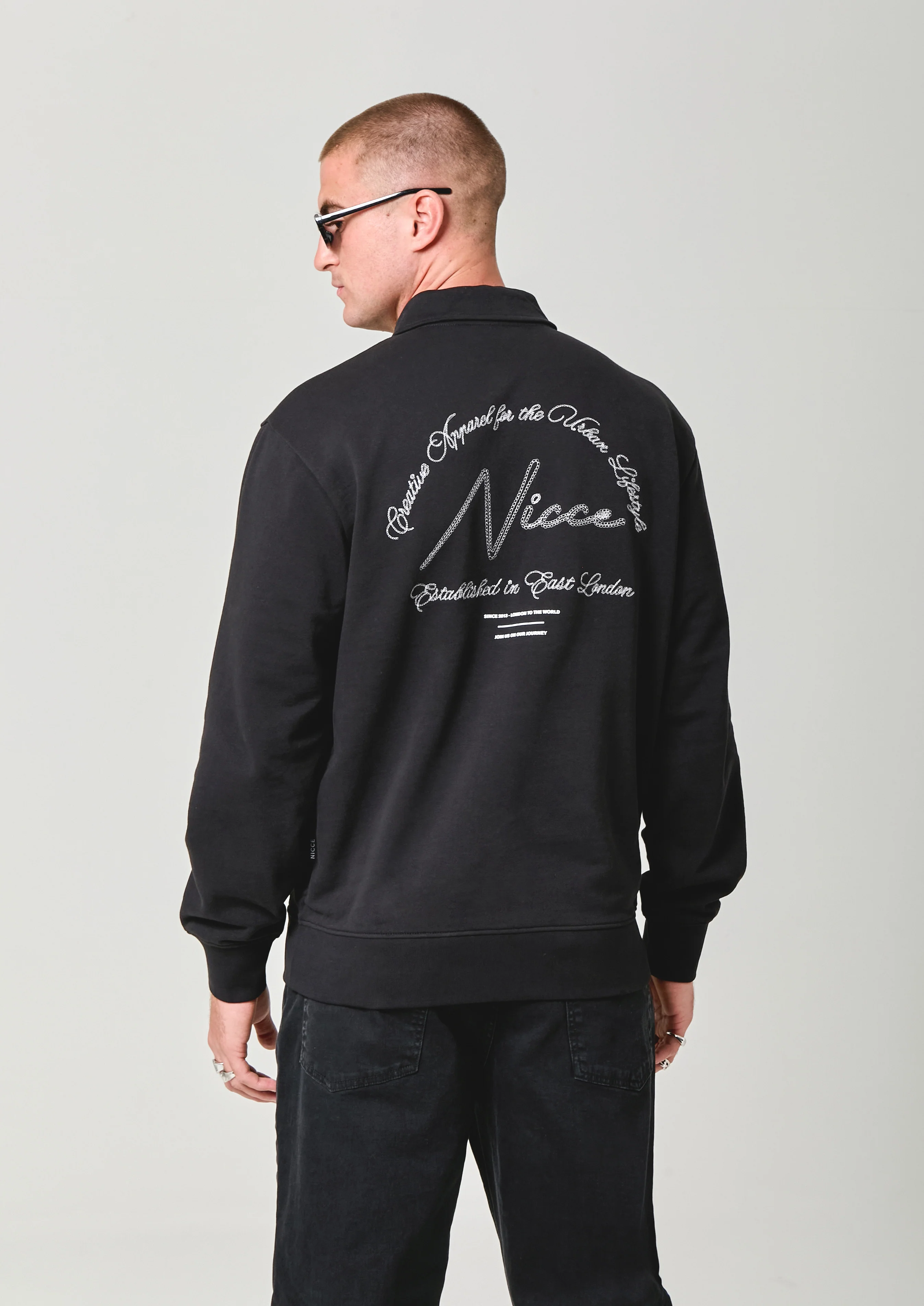 NICCE Mens Exalt 1/4 Zip Sweat | Black - Image 3