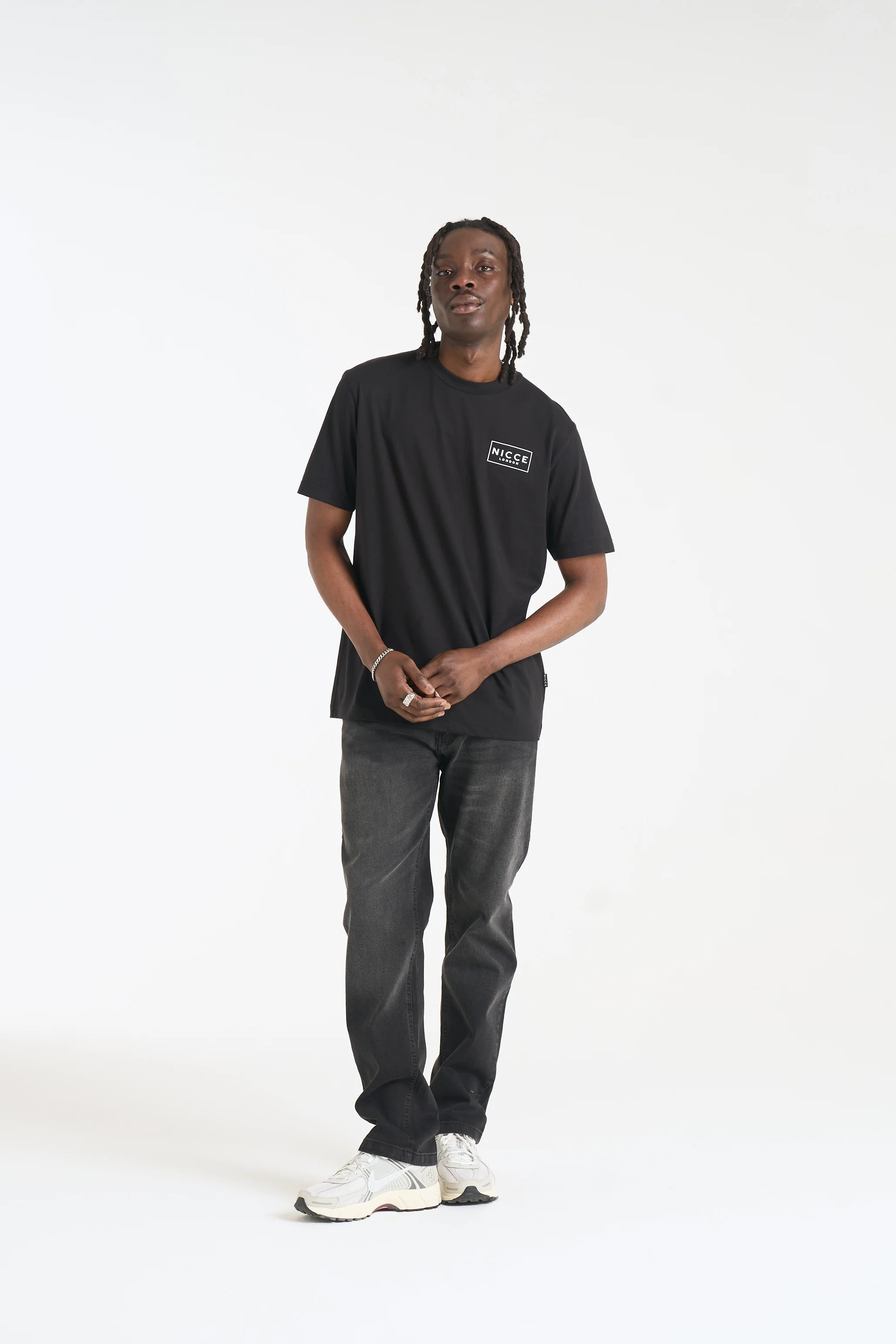 NICCE Mens Sanjof Jeans Regular | Washed Black - Image 4