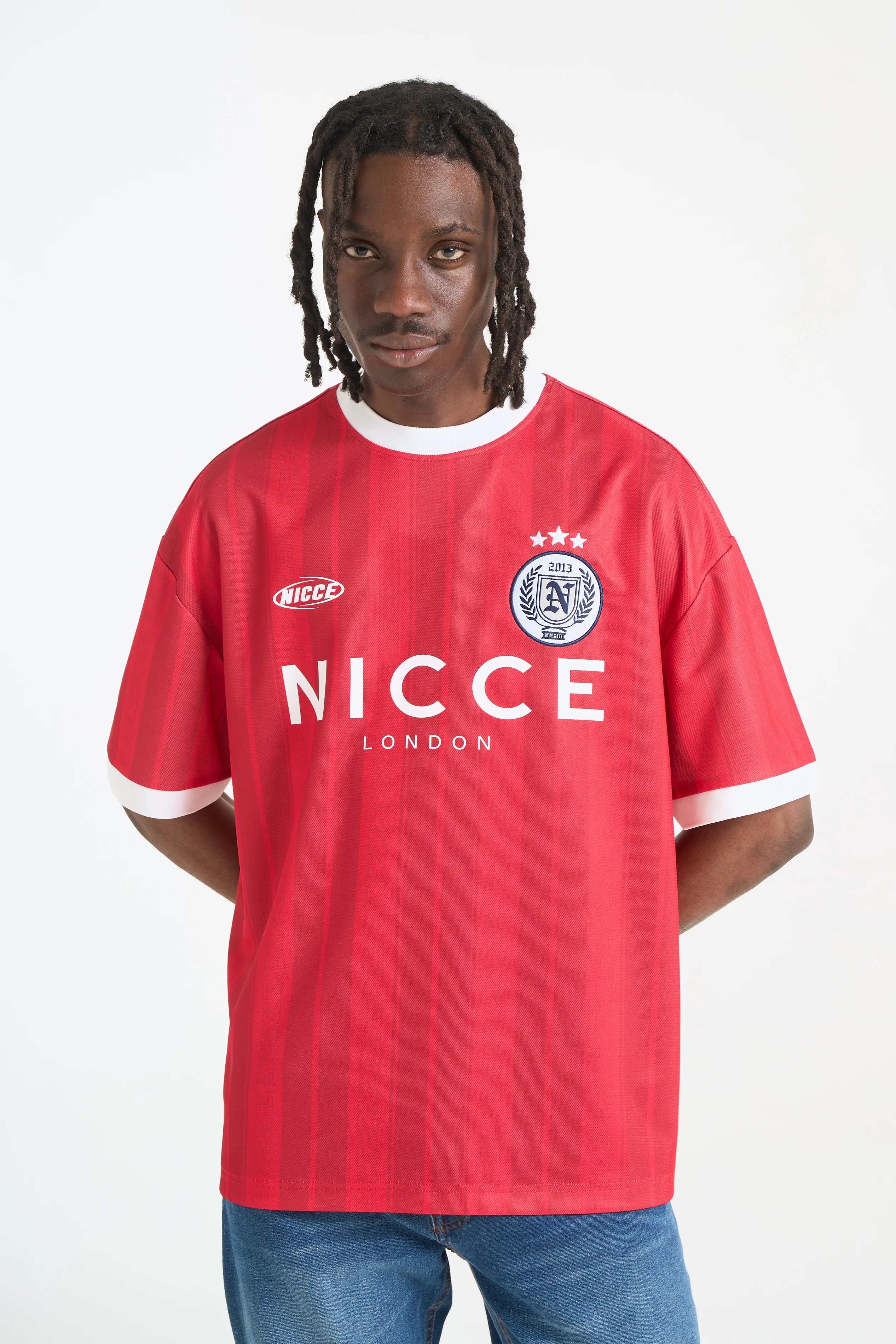 NICCE Mens Legend Football Shirt | Red - Image 2