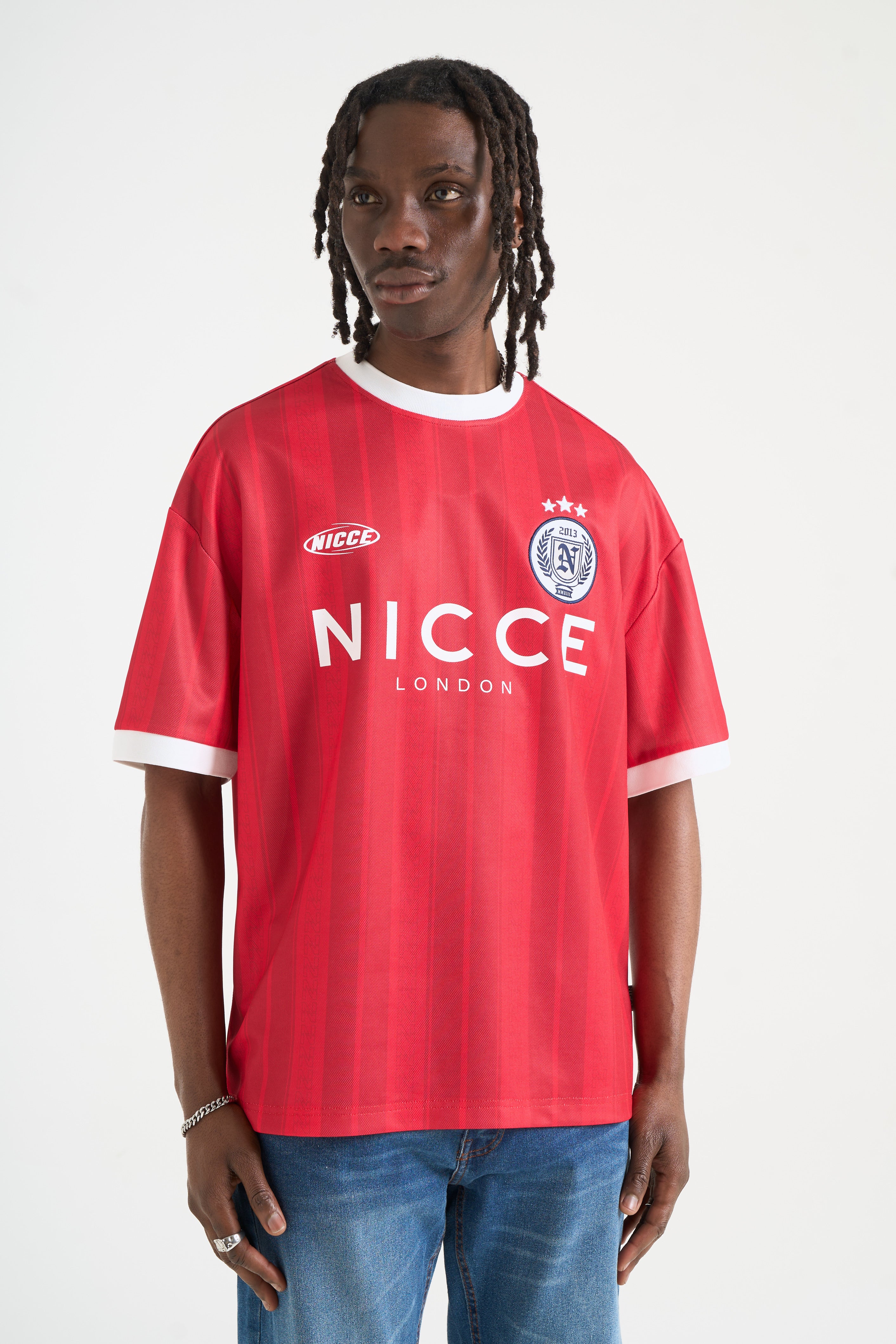 NICCE Mens Legend Football Shirt | Red - Image 3