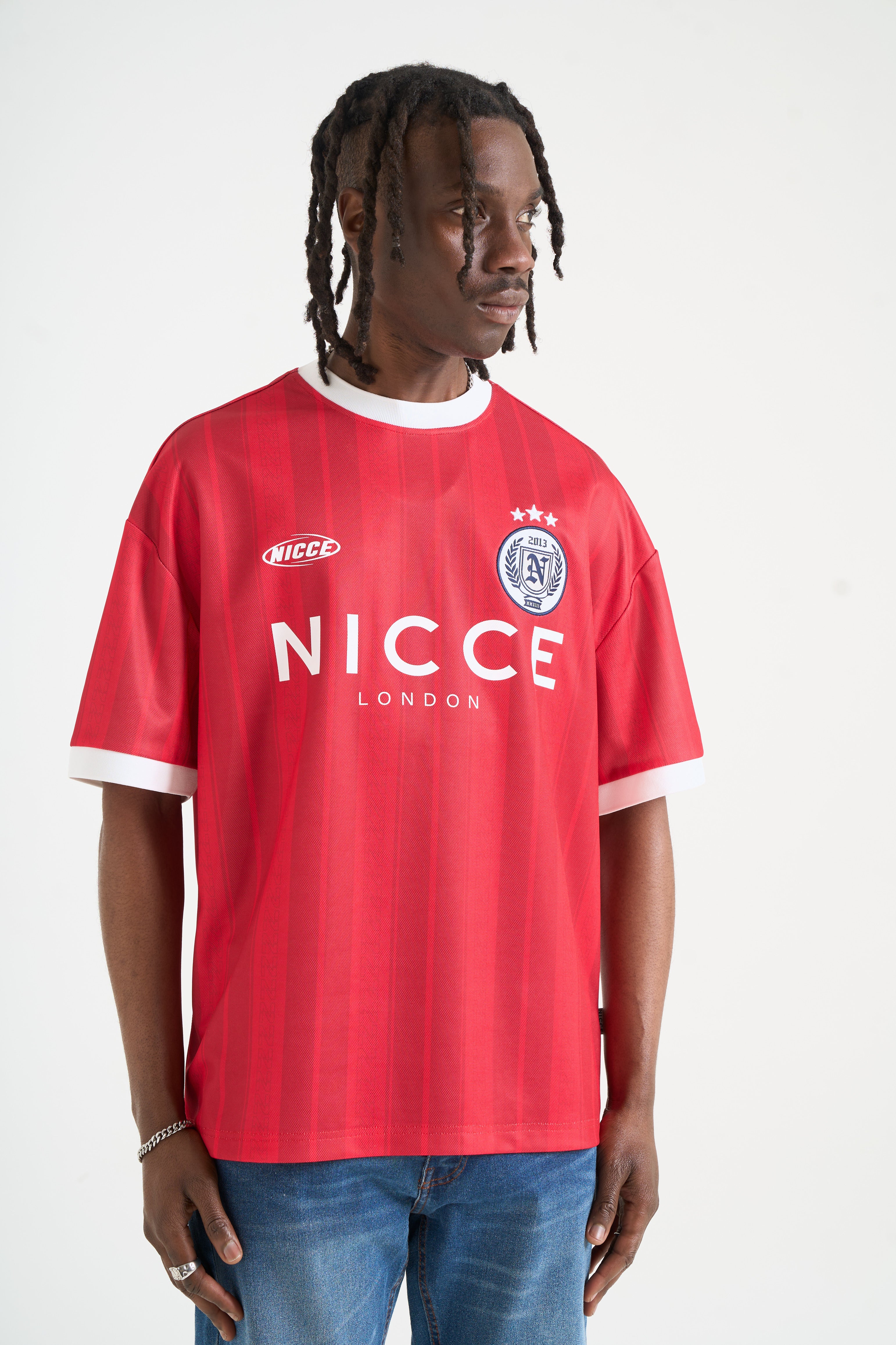 NICCE Mens Legend Football Shirt | Red - Image 4