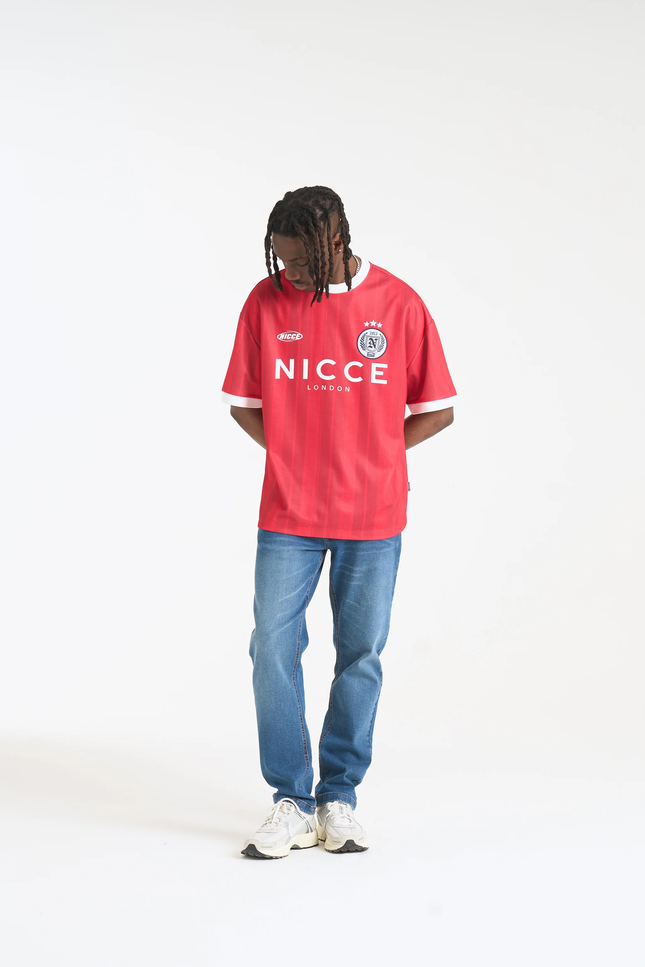NICCE Mens Legend Football Shirt | Red - Image 8