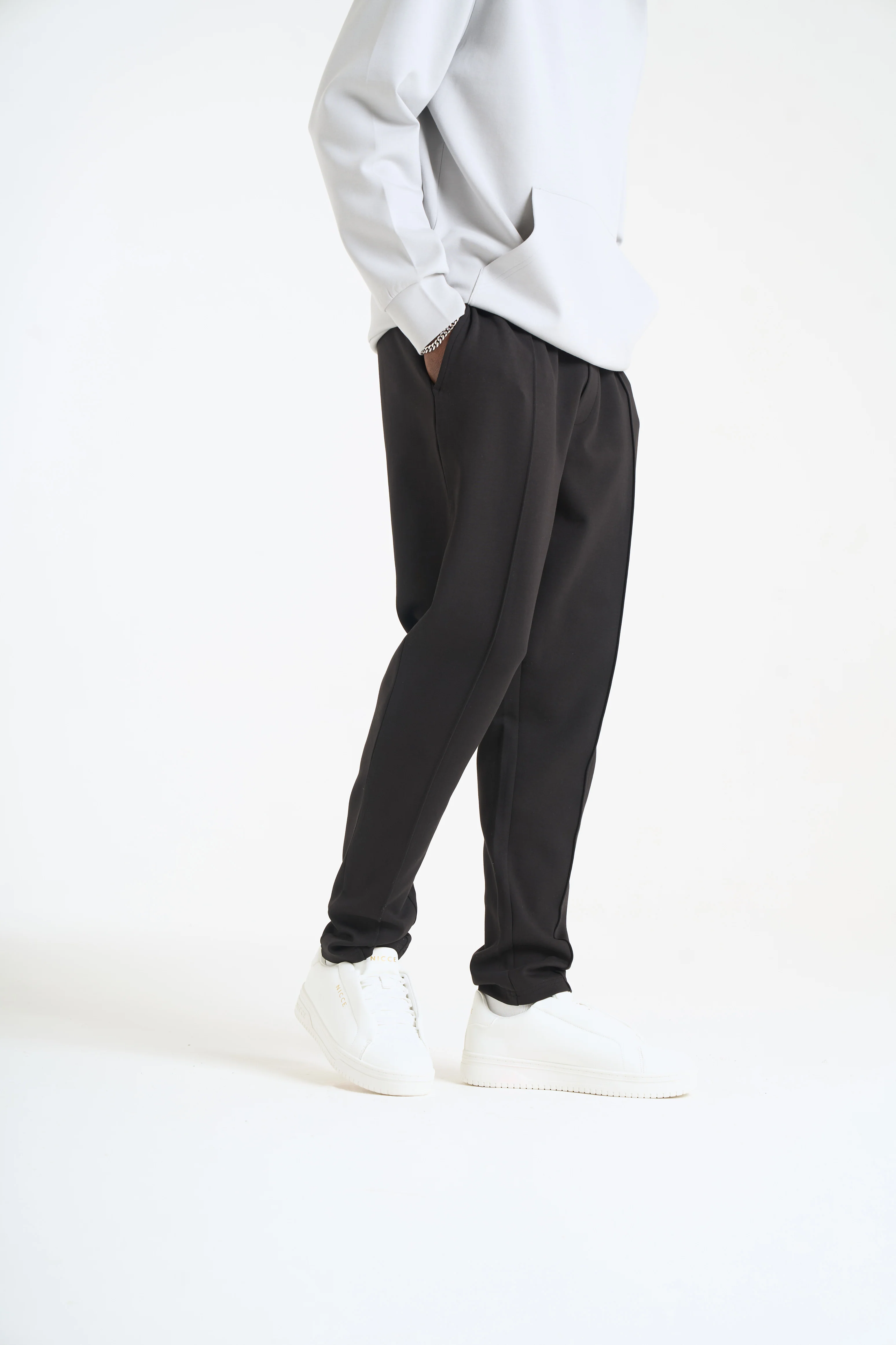 NICCE Mens Luxe Piping Jogger | Black - Image 3