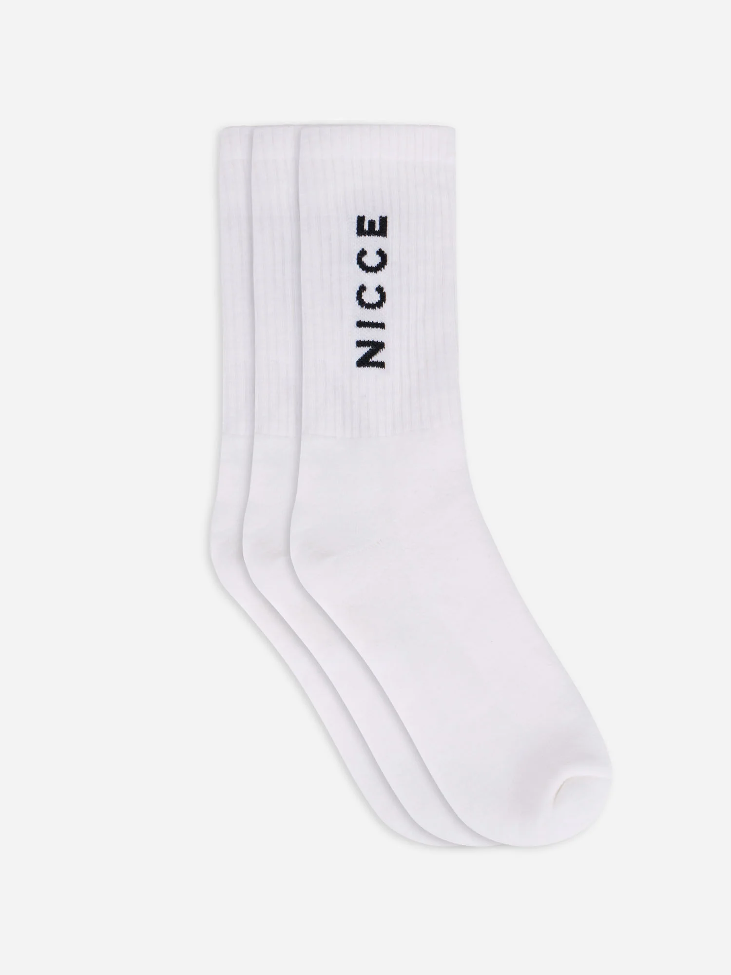 NICCE Mens Menlo 3 Pack Crew Socks | White - Image 4