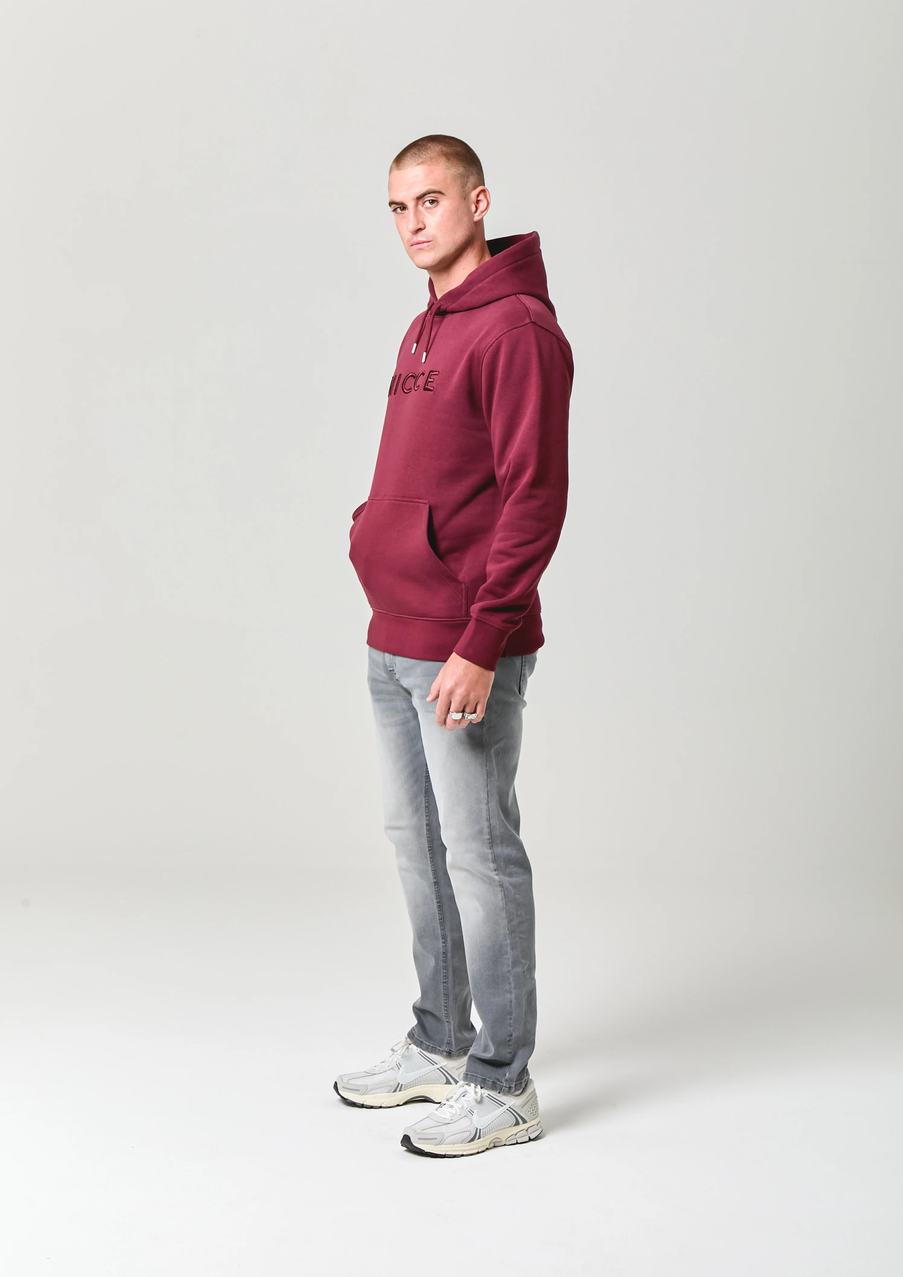NICCE Mens Mercury Hoodie | Burgundy - Image 3