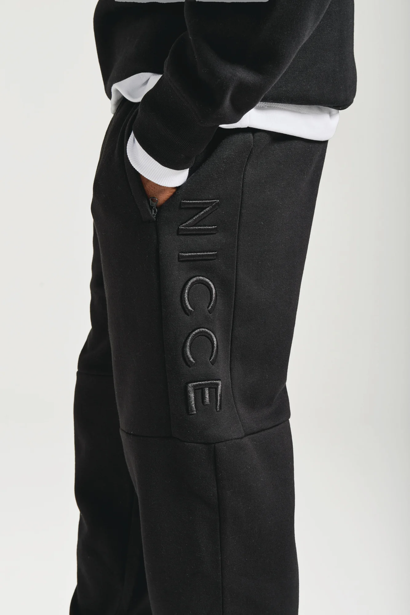 NICCE Mens Mercury Hoodie & Jogger Tracksuit Set | Black - Image 7