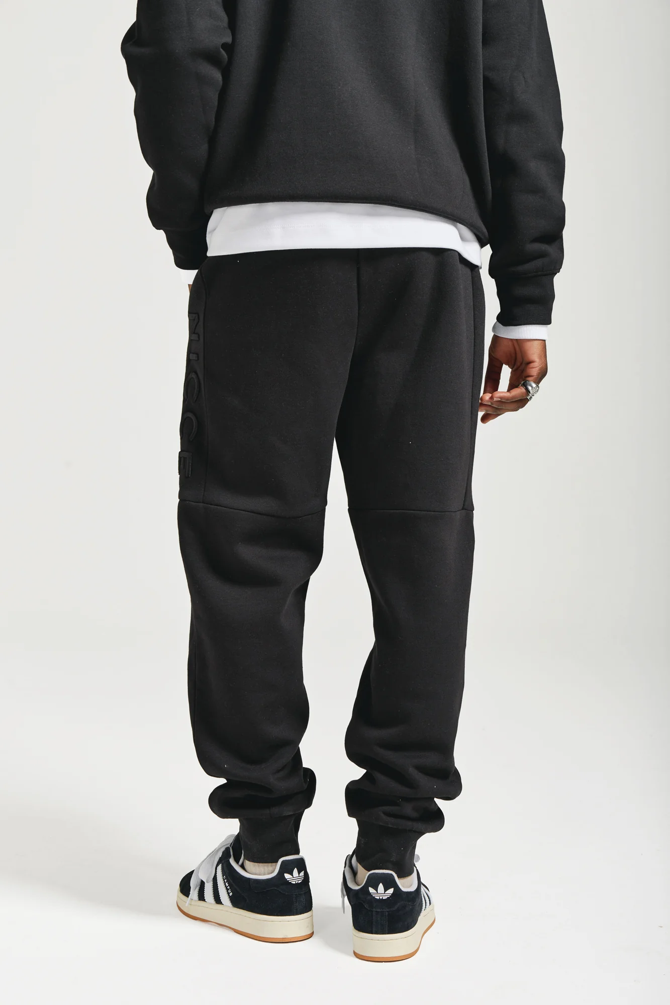 NICCE Mens Mercury Hoodie & Jogger Tracksuit Set | Black - Image 8