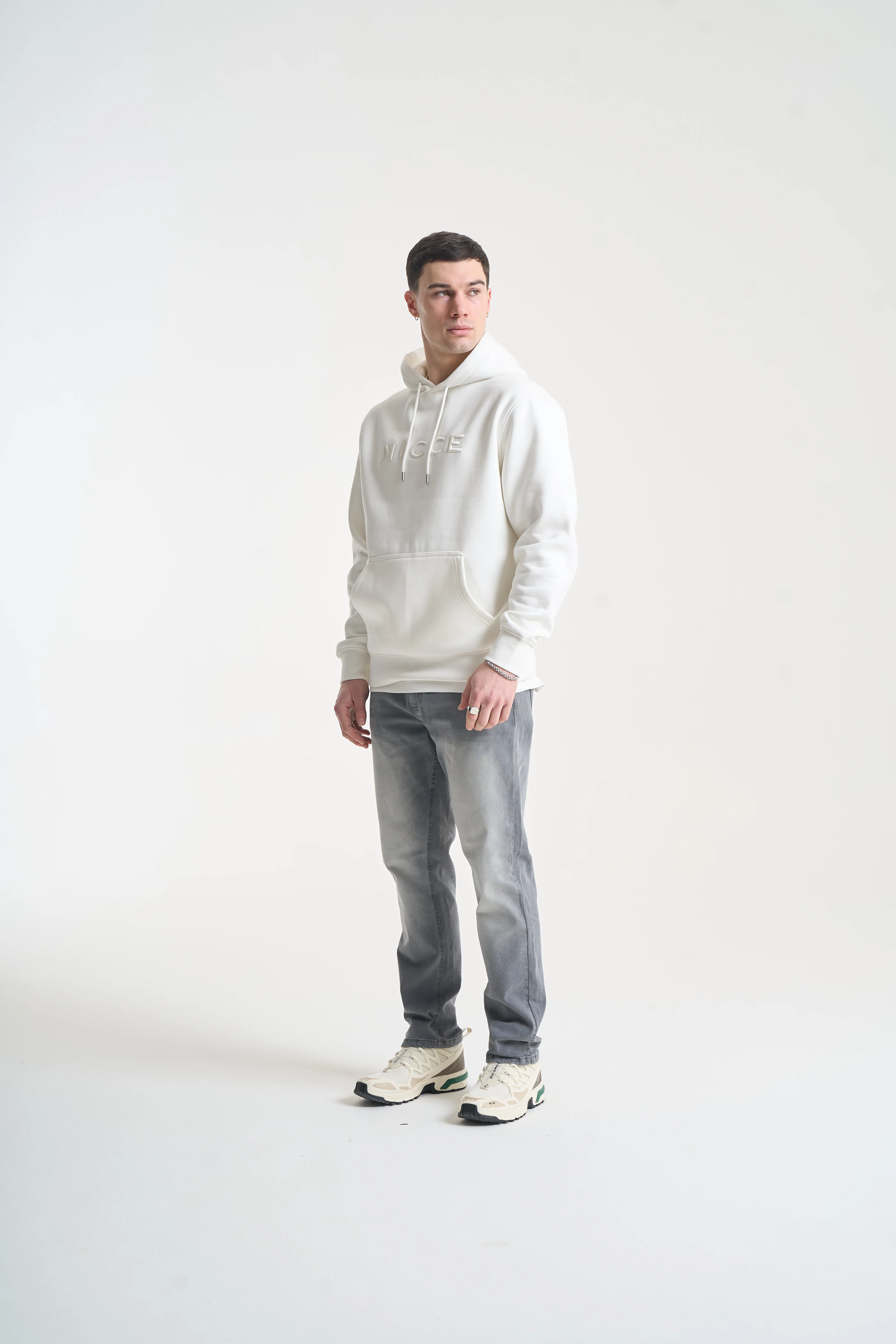 NICCE Mens Mercury Hoodie | Off White - Image 3