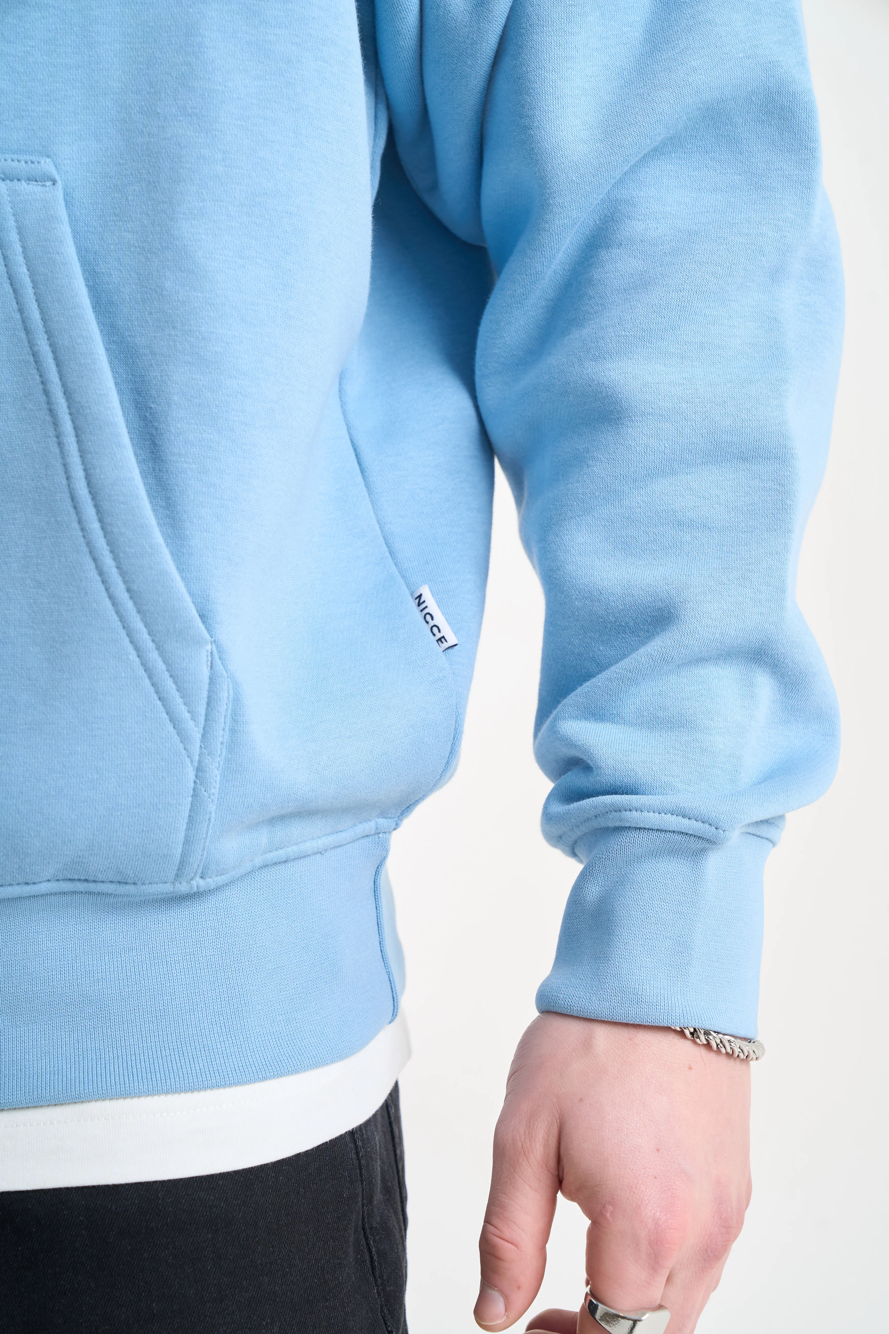 NICCE Mens Mercury Outline Hoodie | Allure Blue - Image 3