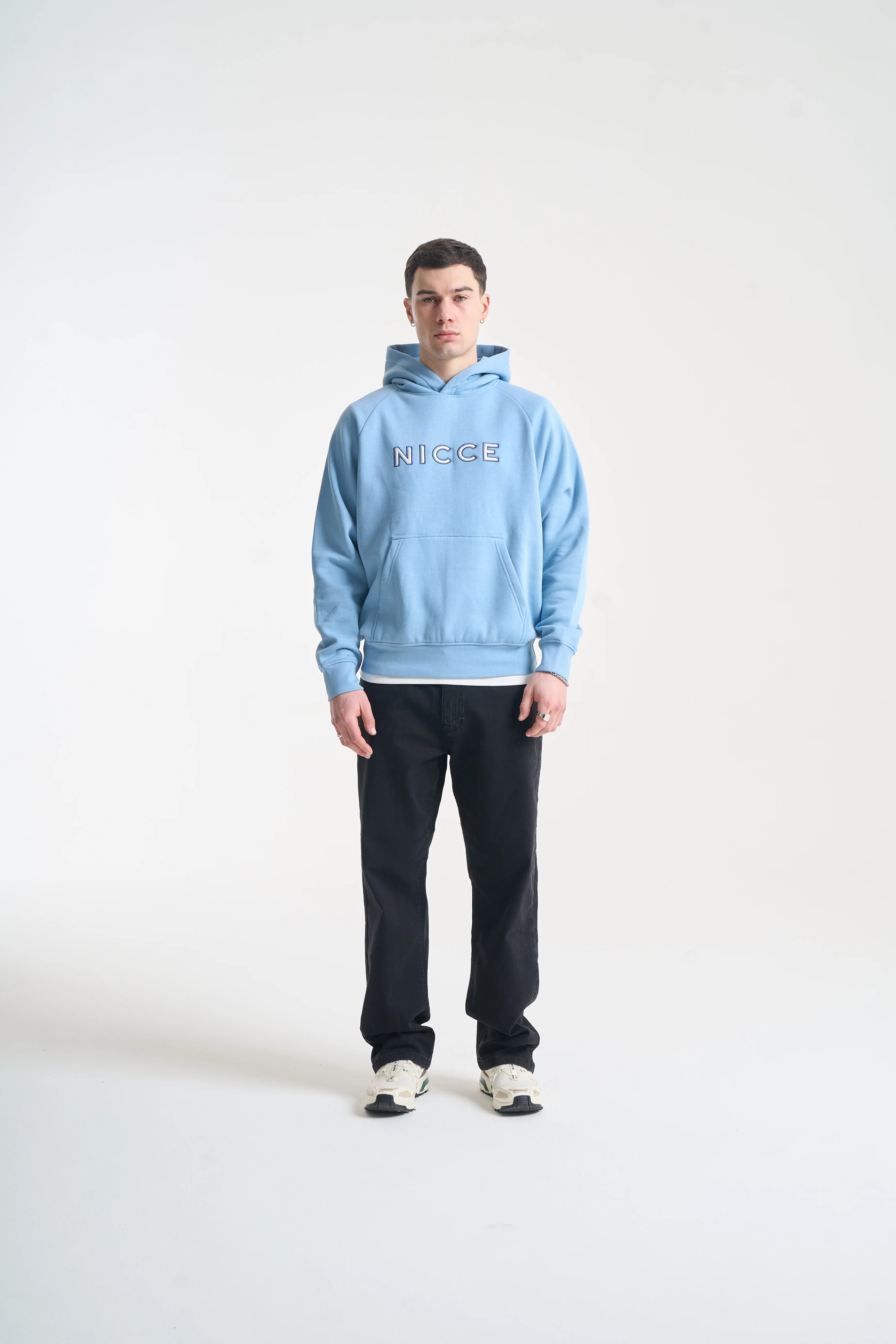 NICCE Mens Mercury Outline Hoodie | Allure Blue - Image 6