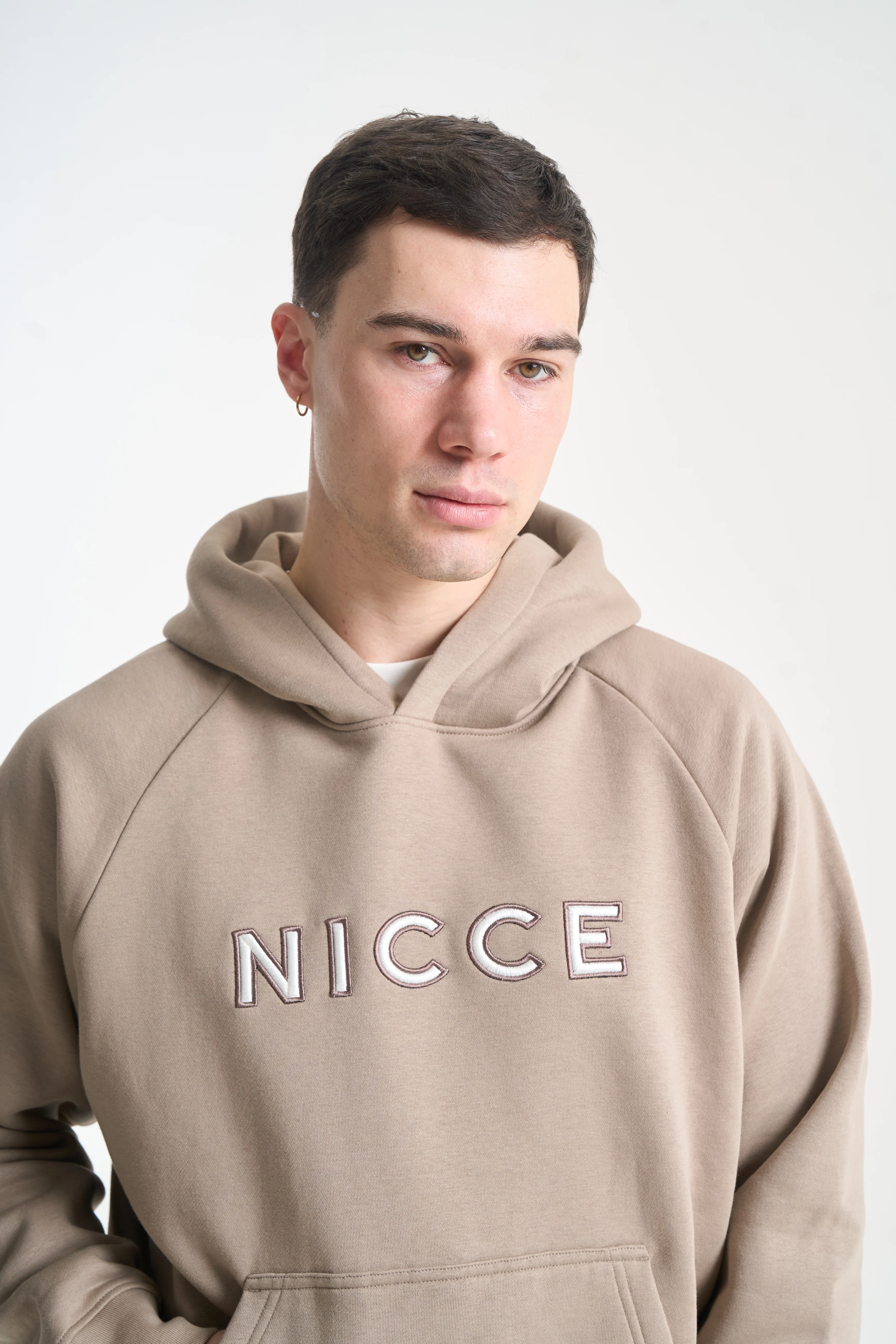 NICCE Mens Mercury Outline Hoodie | Taupe Zeal - Image 2