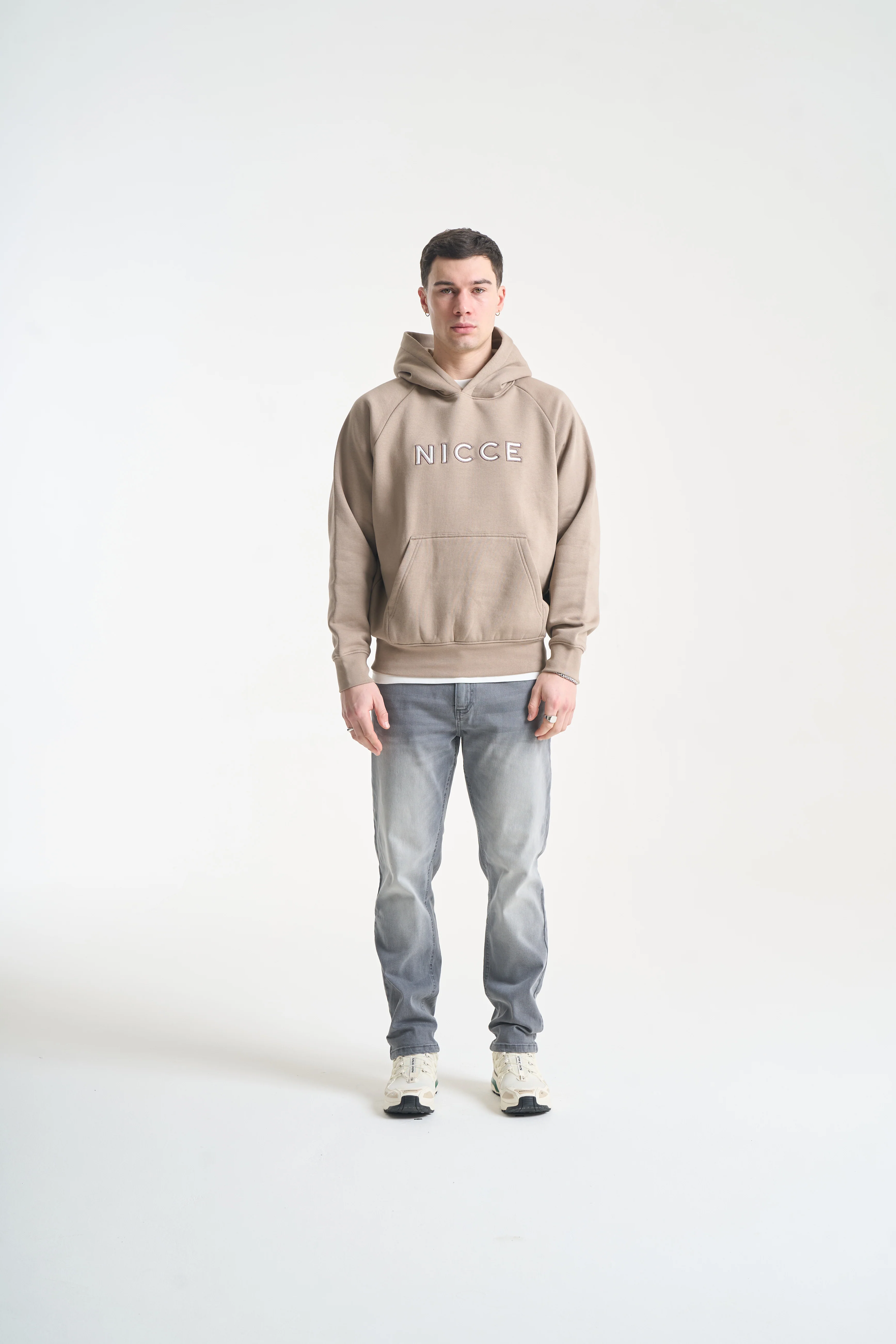 NICCE Mens Mercury Outline Hoodie | Taupe Zeal - Image 4