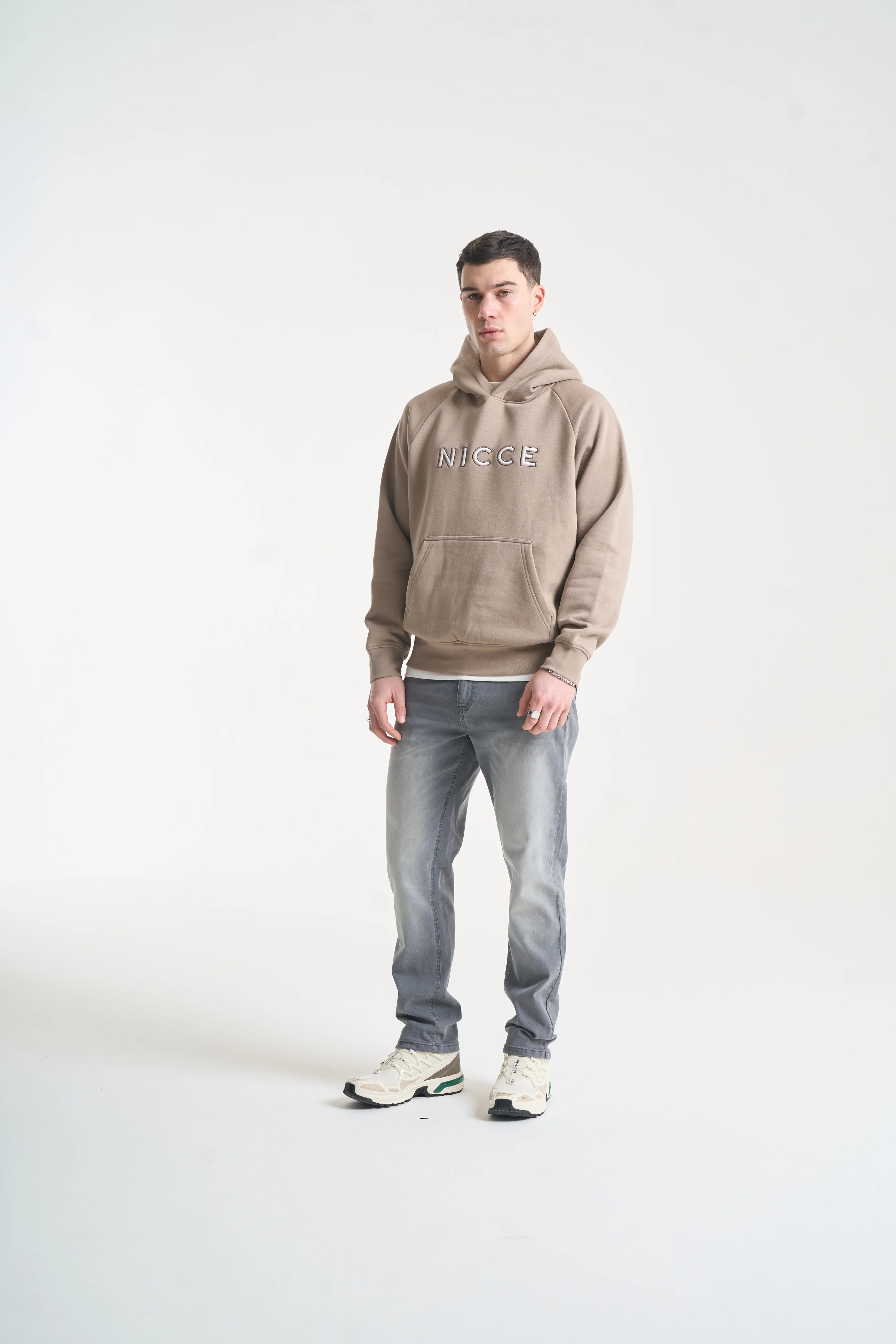 NICCE Mens Mercury Outline Hoodie | Taupe Zeal - Image 6