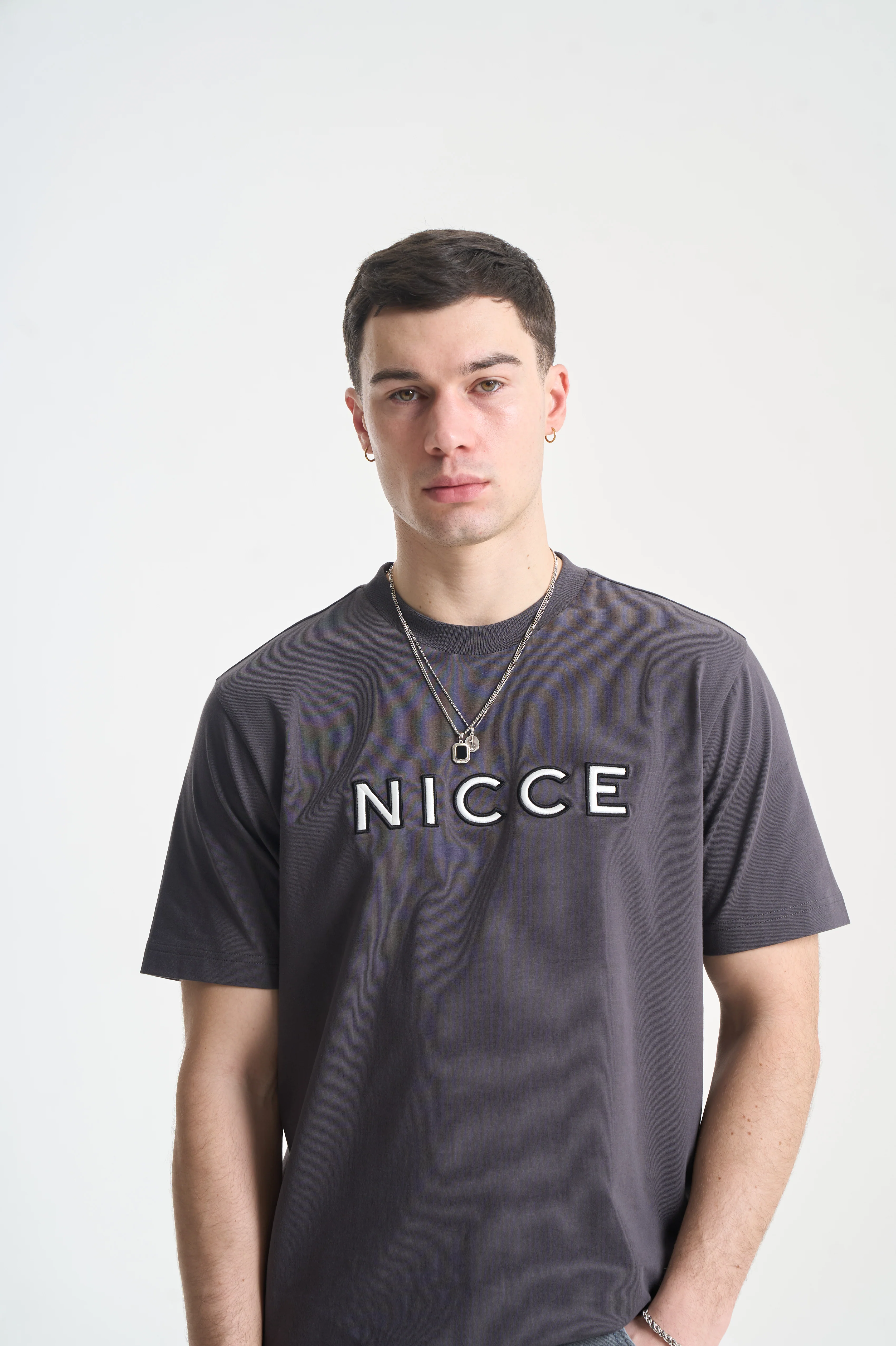 NICCE Mens Mercury Outline T-Shirt | Coal - Image 2