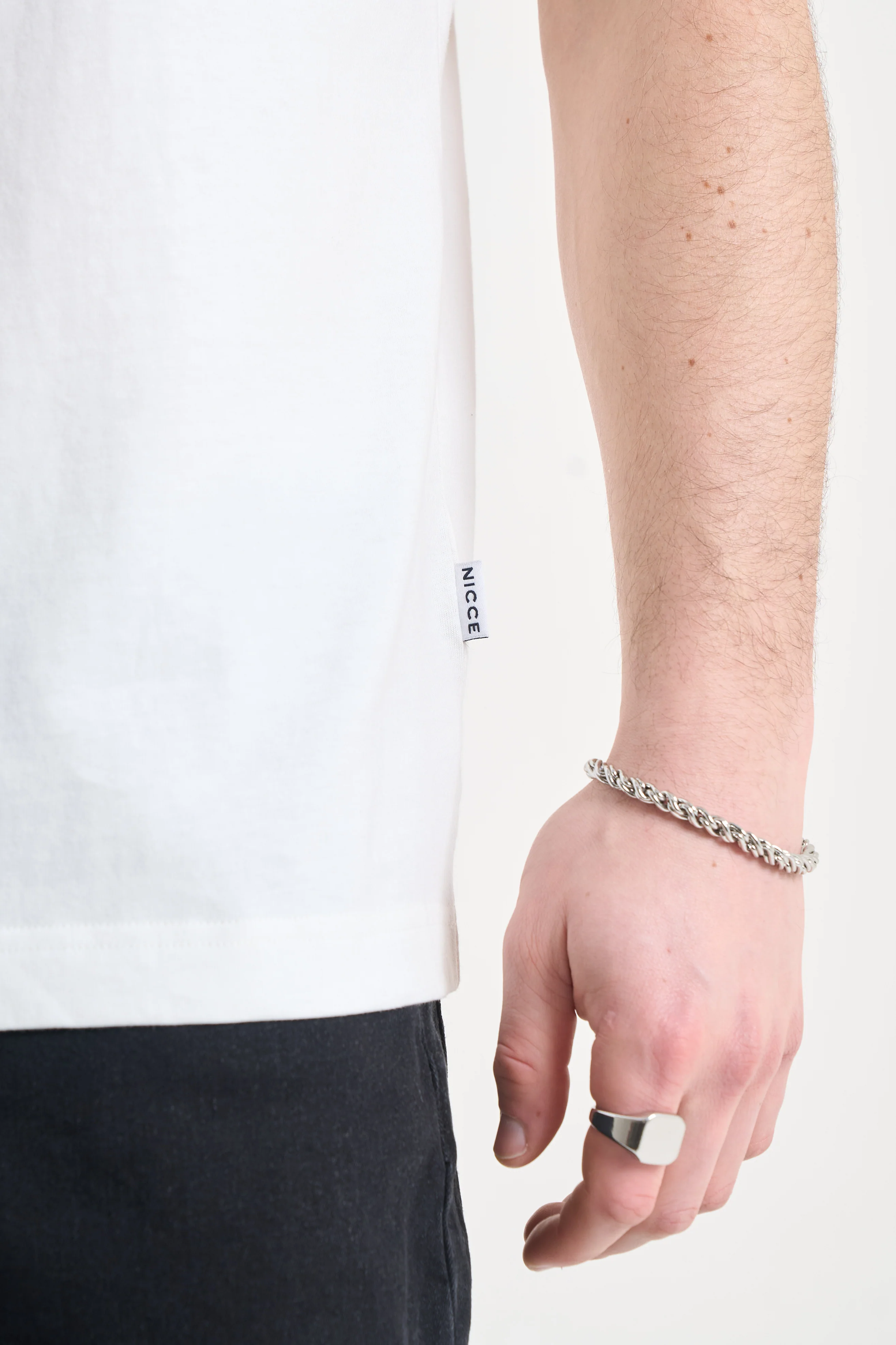 NICCE Mens Mercury Outline T-Shirt | Off White - Image 6