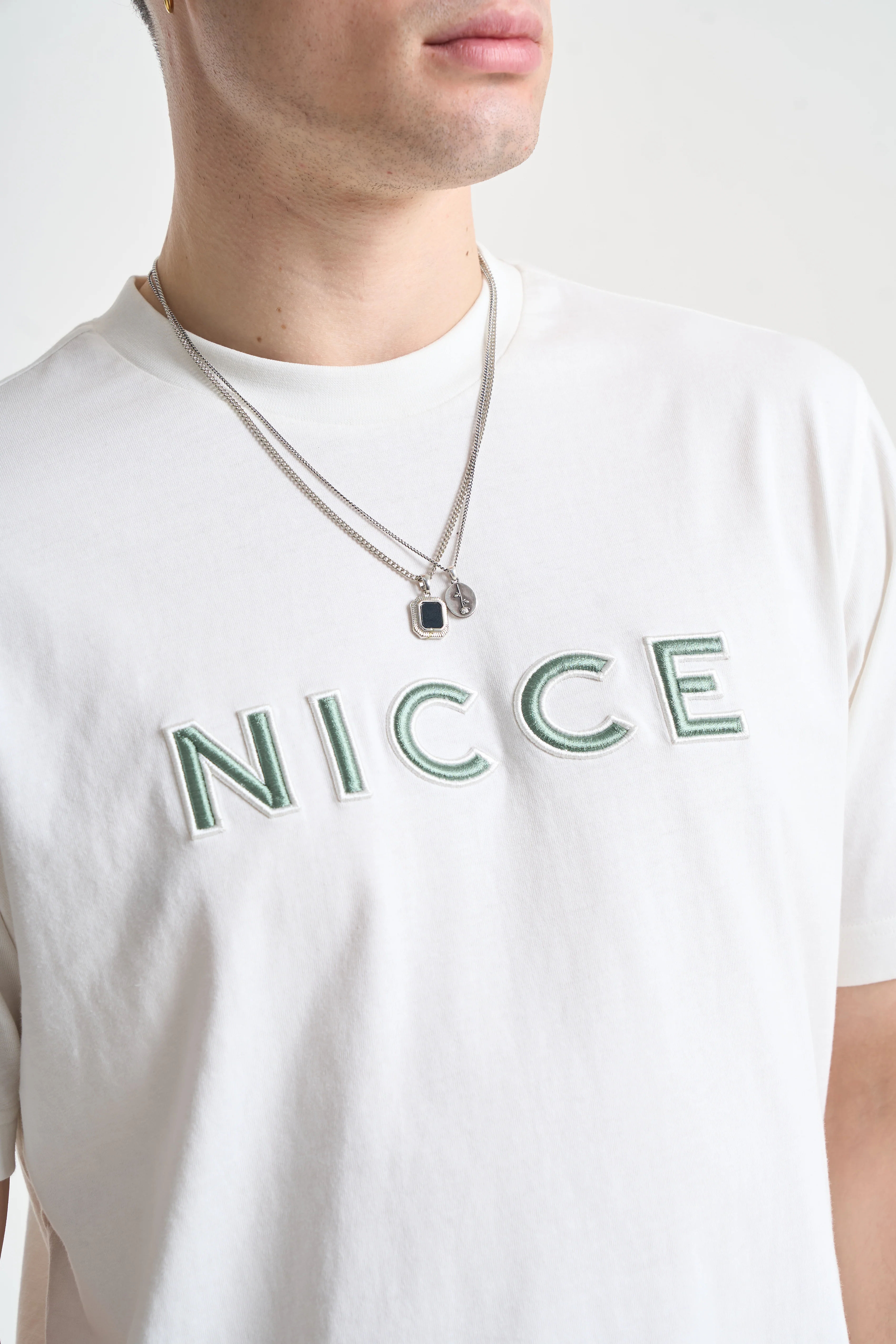 NICCE Mens Mercury Outline T-Shirt | Off White - Image 7