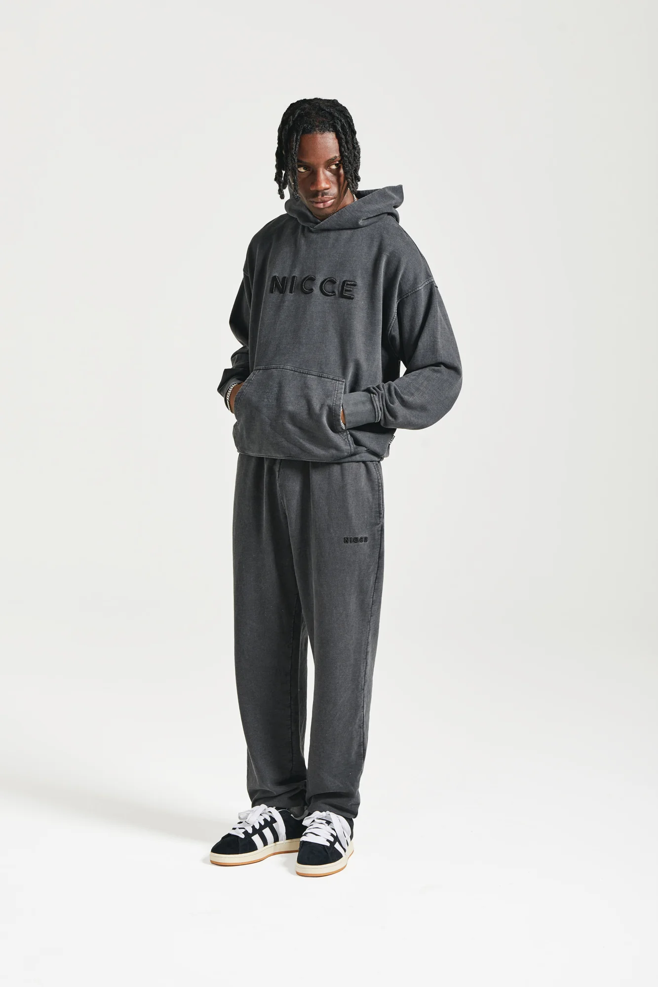 NICCE Mens Mercury Oversized Hoodie | Black - Image 3