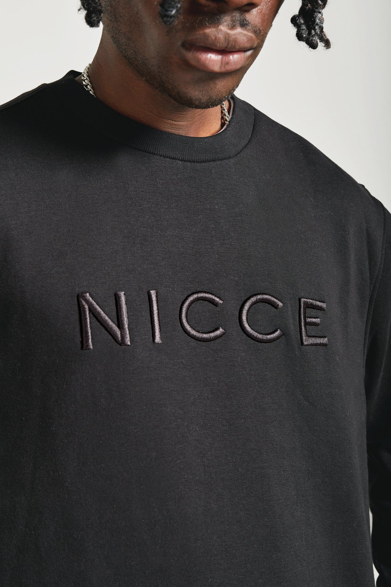 NICCE Mens Mercury Sweat & Jogger Tracksuit Set | Black - Image 5