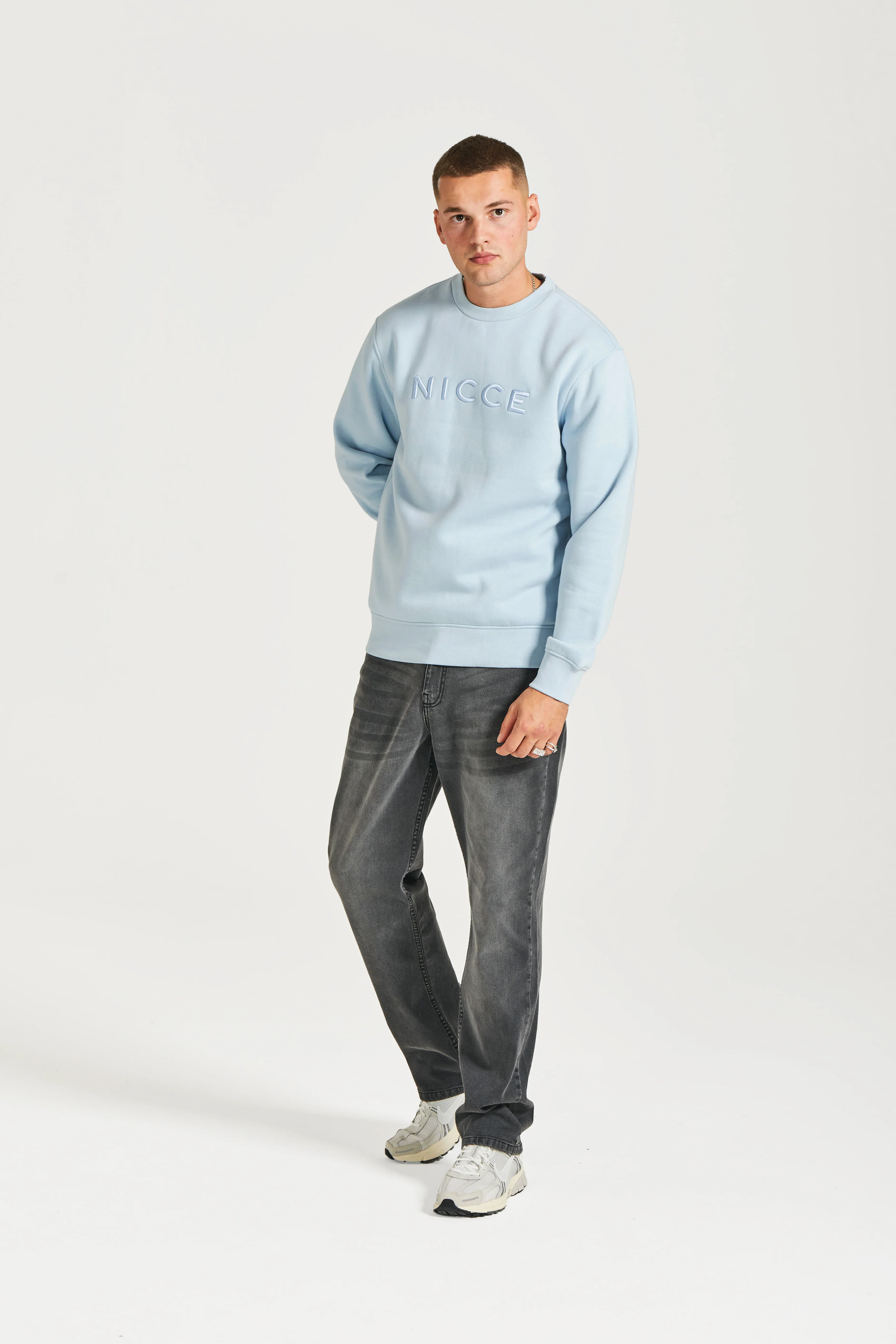 NICCE Mens Mercury Sweatshirt | Light Blue - Image 4