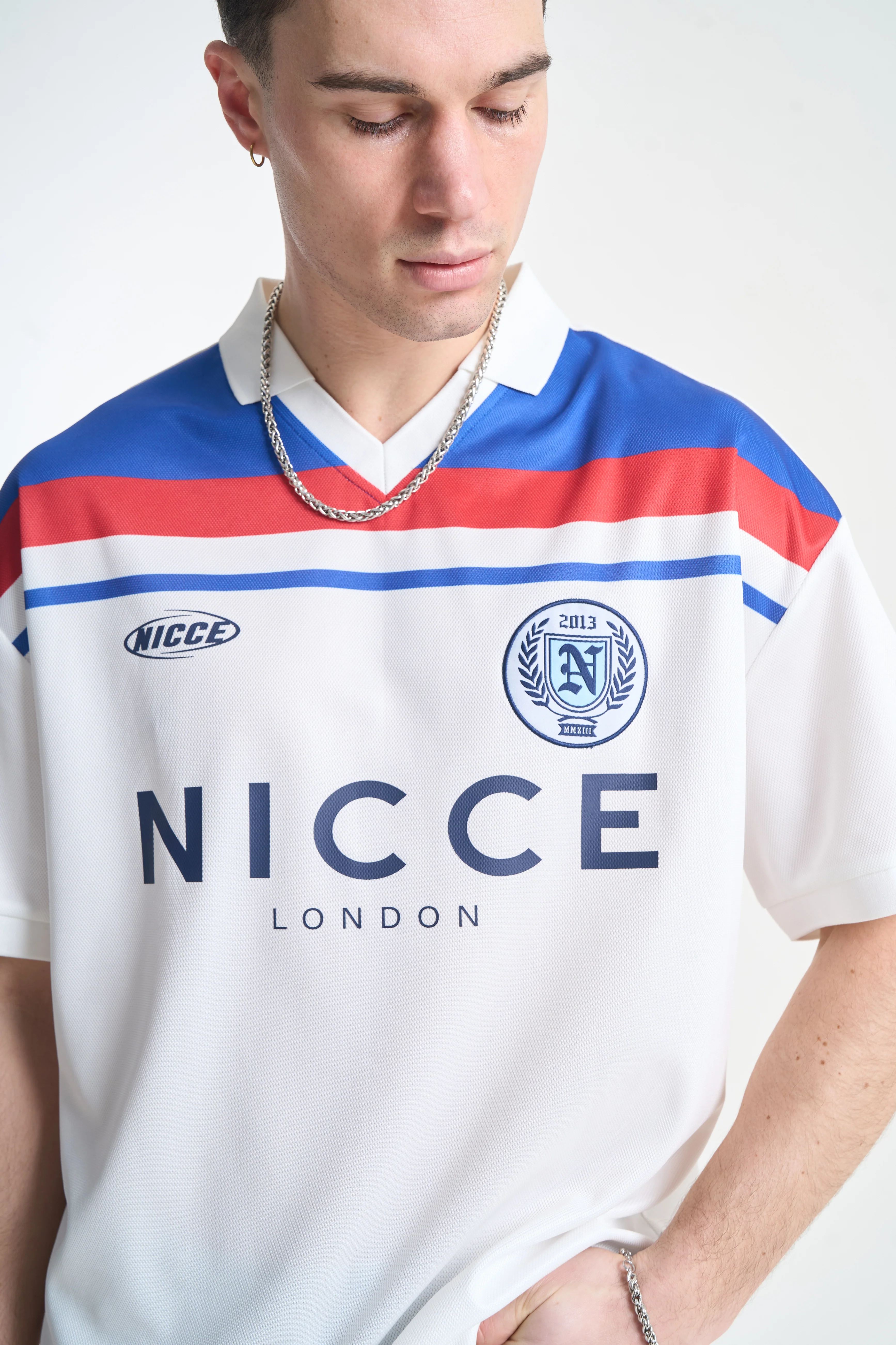 NICCE Mens Midfield Football Shirt | White - Image 2