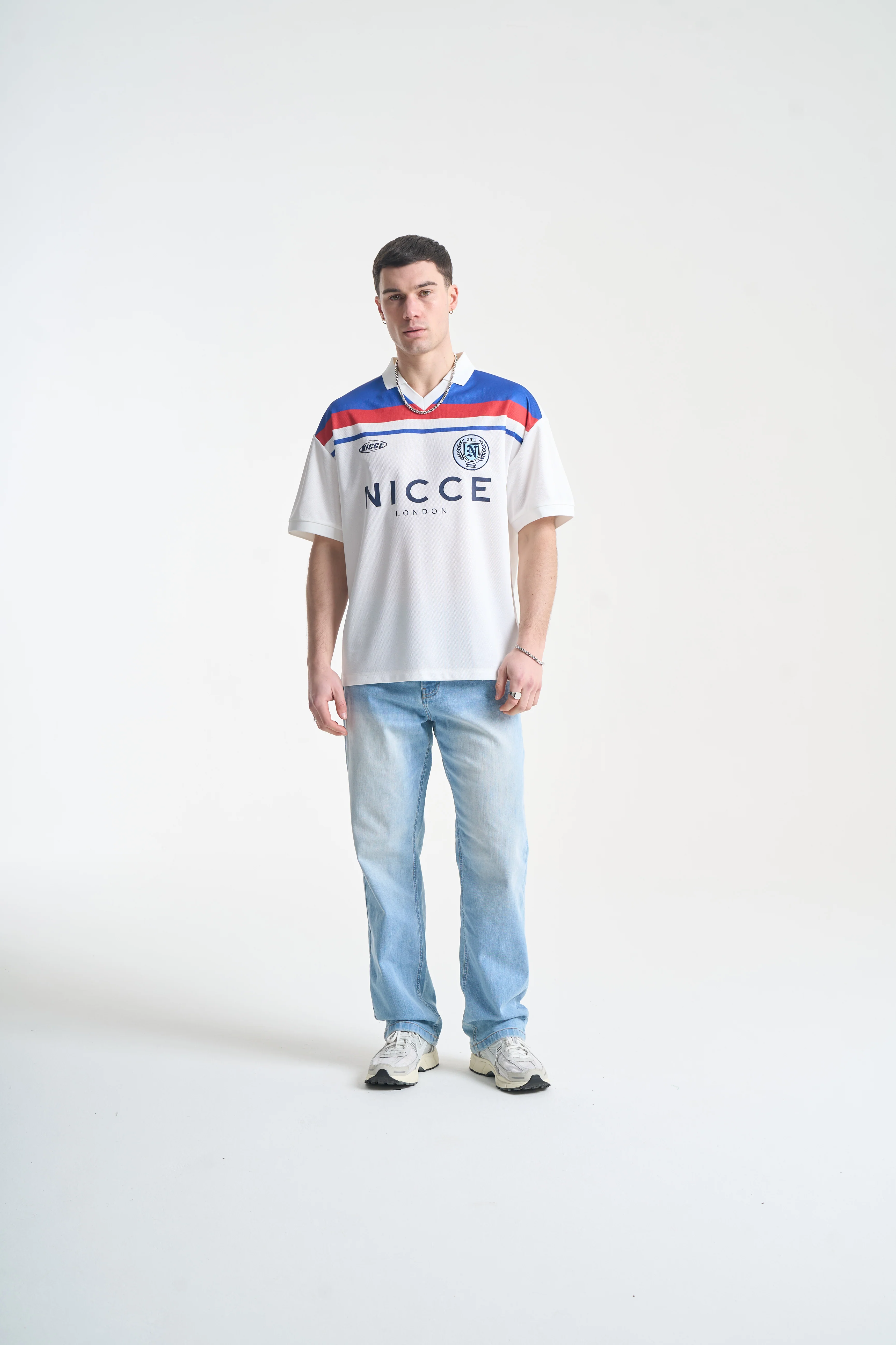 NICCE Mens Midfield Football Shirt | White - Image 3