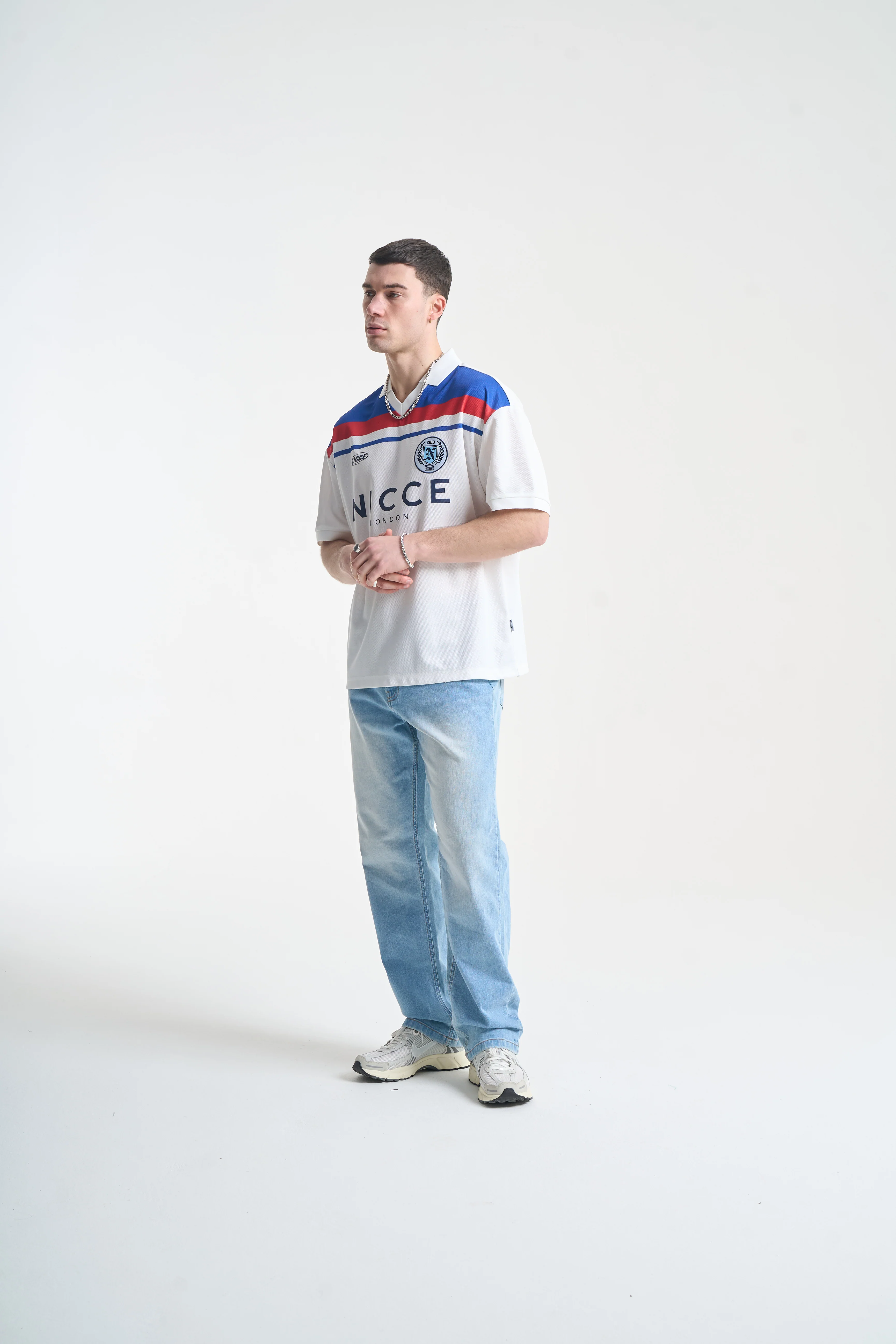 NICCE Mens Midfield Football Shirt | White - Image 4
