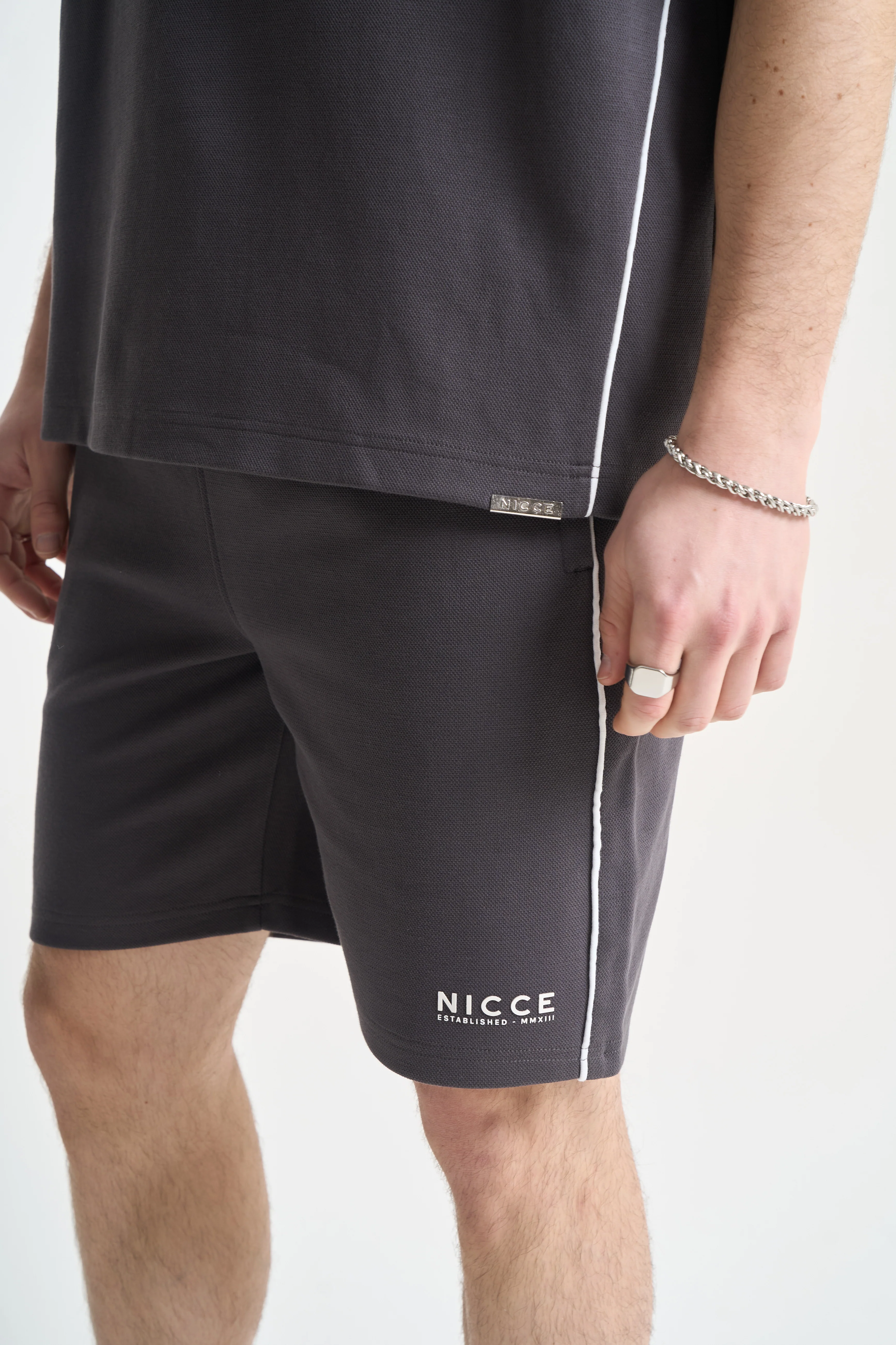 NICCE Mens Piper T-Shirt & Shorts Set | Coal - Image 11