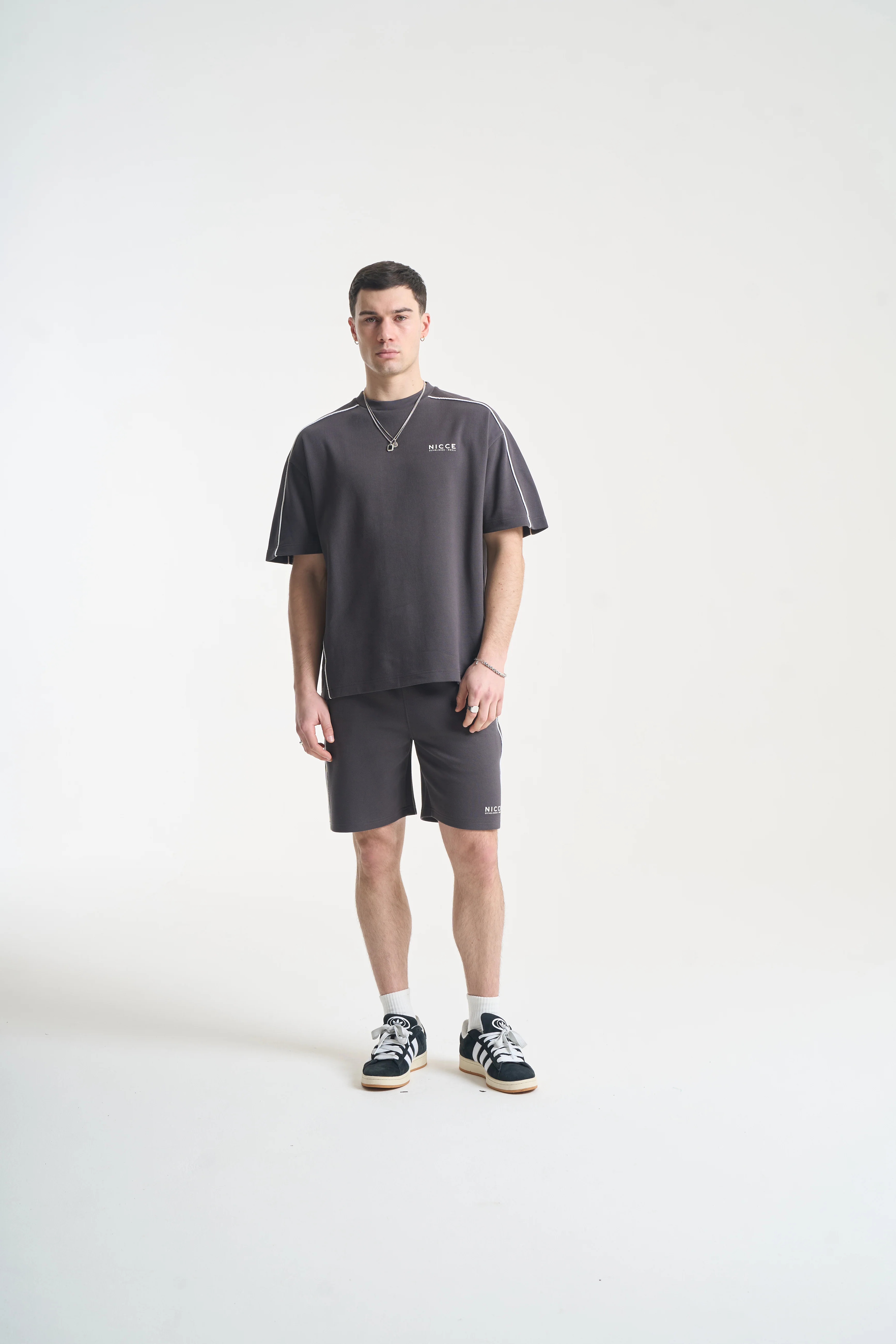 NICCE Mens Piper T-Shirt & Shorts Set | Coal - Image 3