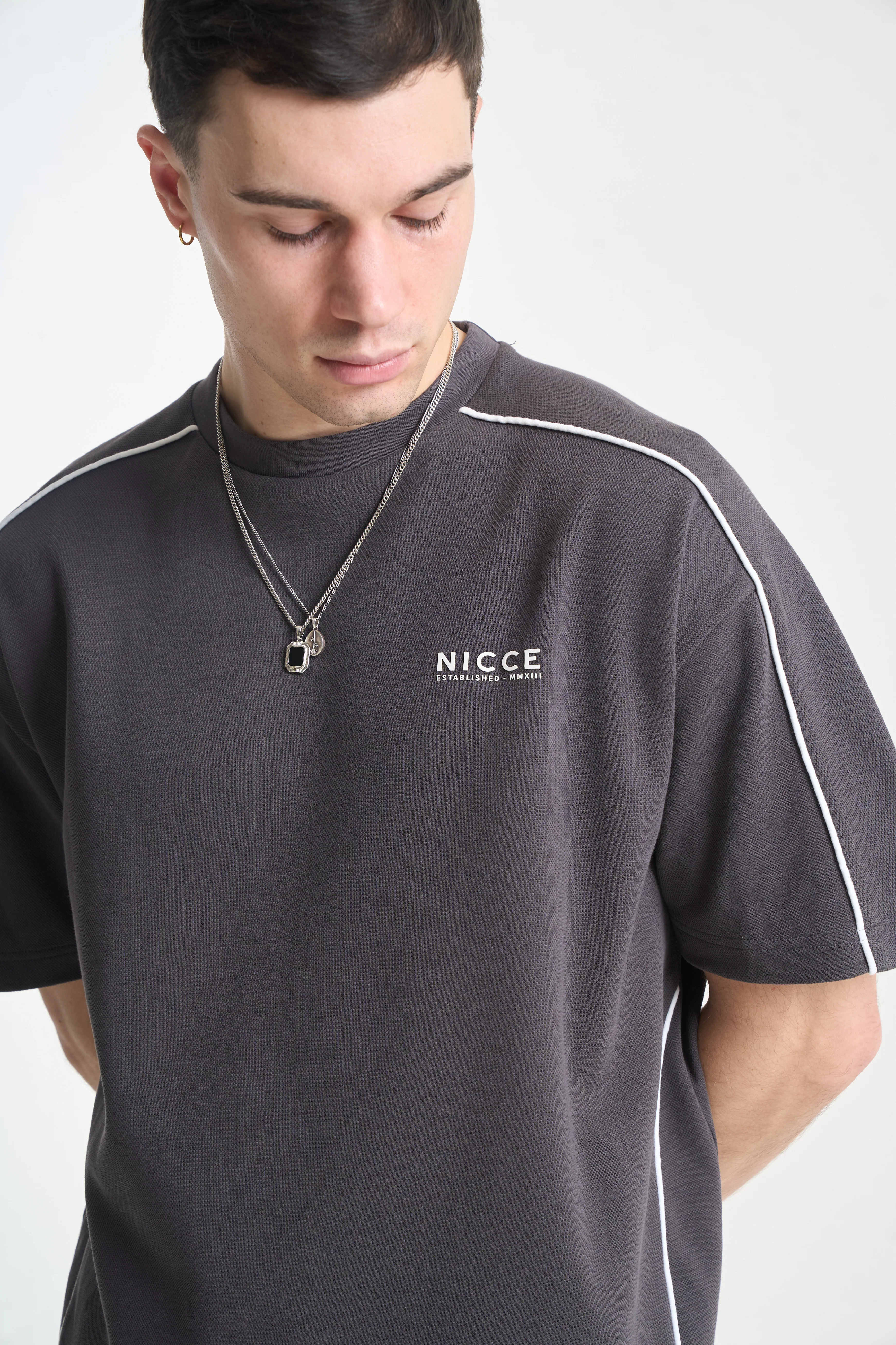 NICCE Mens Piper T-Shirt & Shorts Set | Coal - Image 9