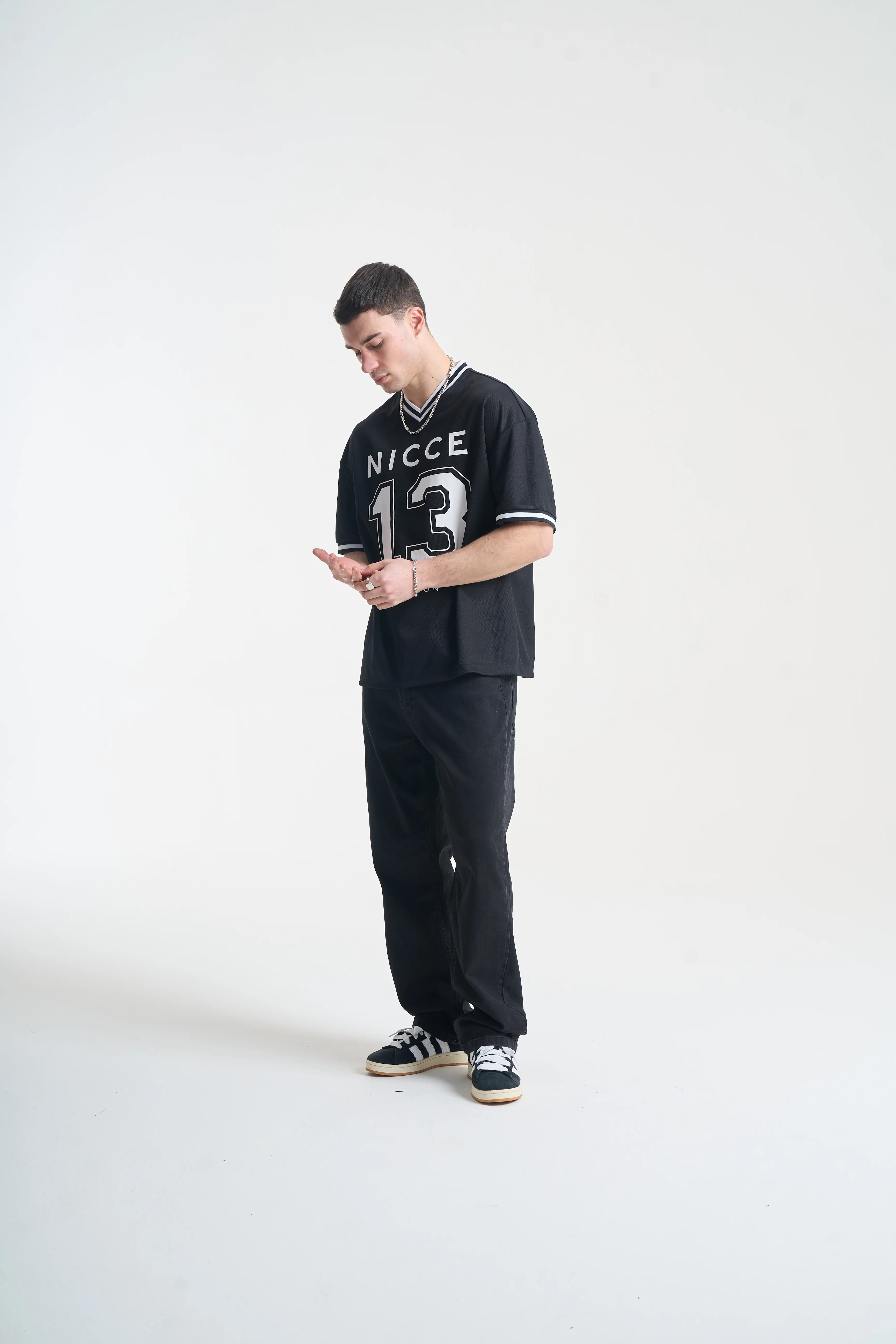 NICCE Mens Pitched Football Shirt | Black - Image 5