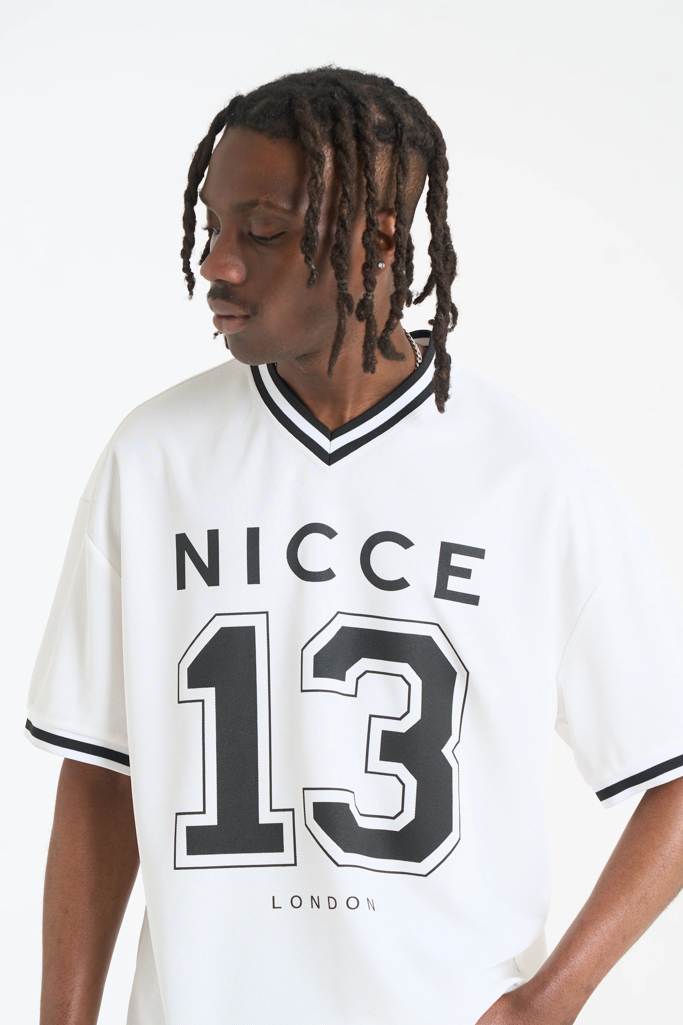 NICCE Mens Pitched Football Shirt | White