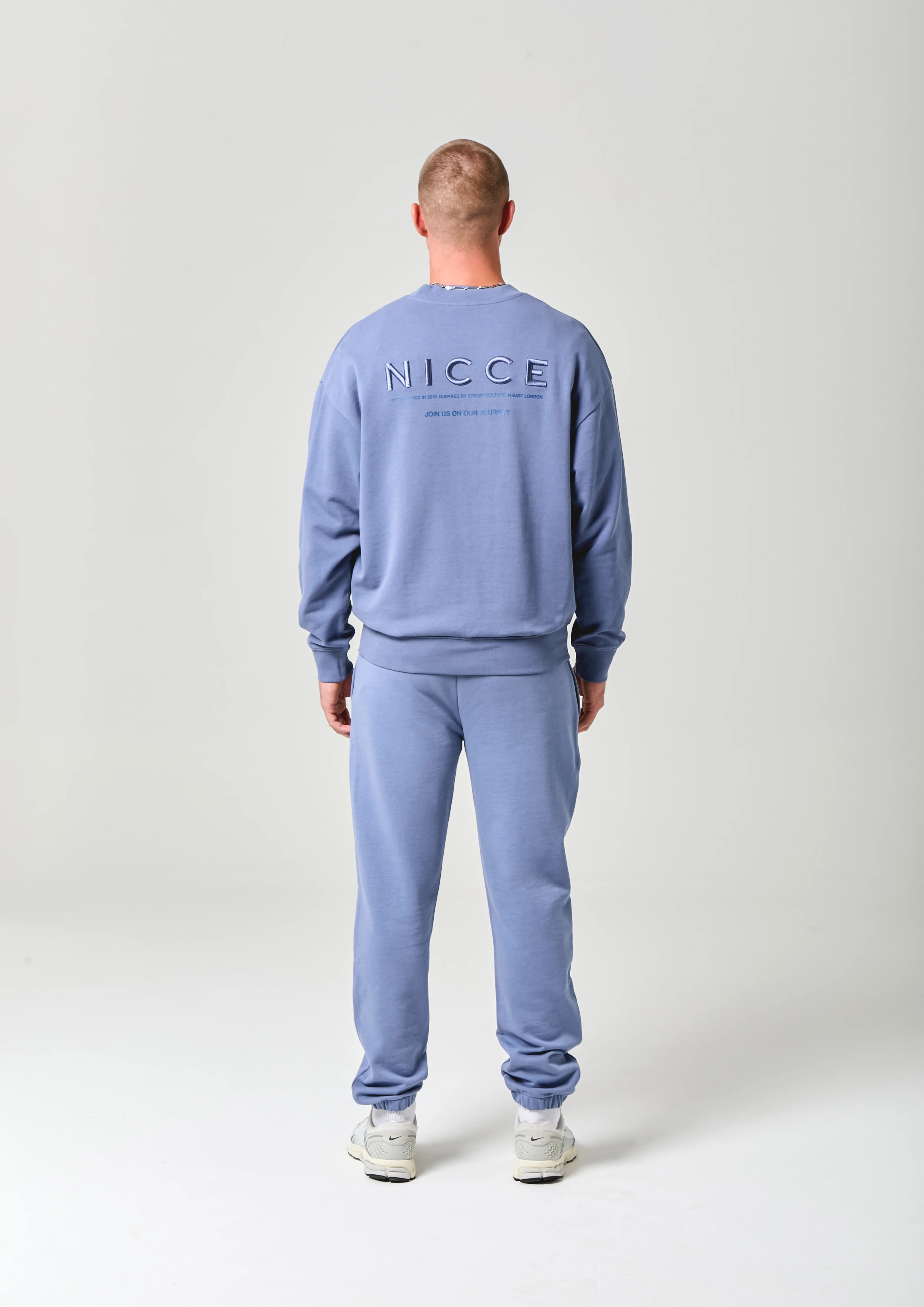 NICCE Mens Script Essential Crew | Element Blue - Image 6