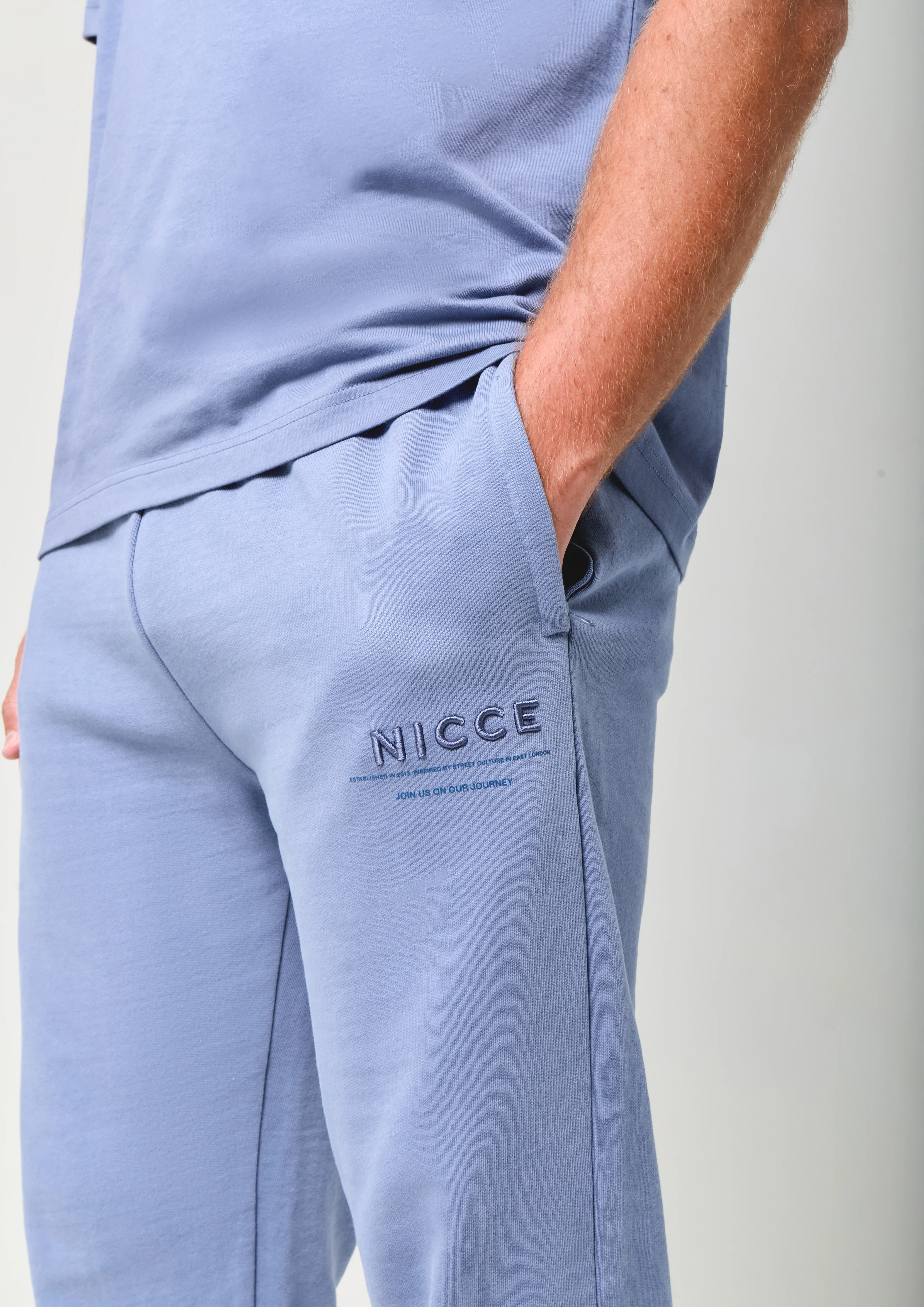 NICCE Mens Script Essential Joggers | Element Blue - Image 3